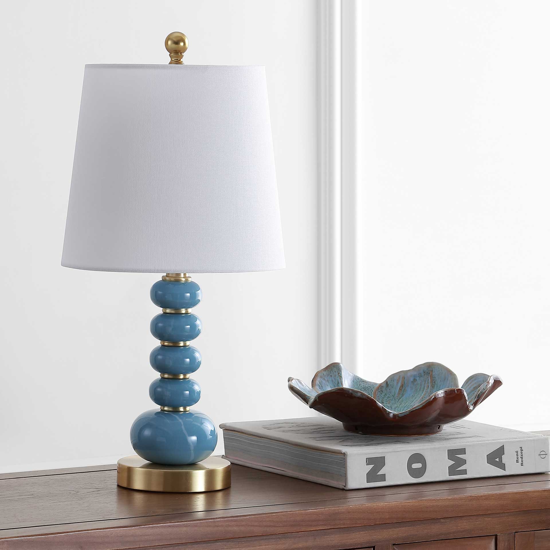 Tracy Table Lamp Light Blue/Brass Gold - Image 3