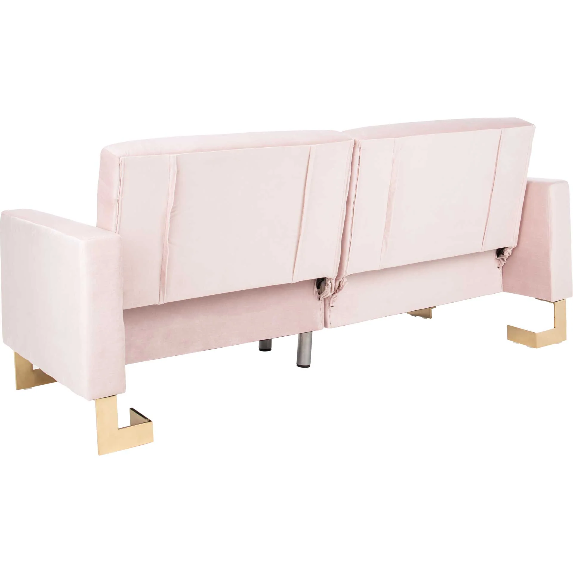 Traverse Foldable Futon Bed Blush Pink/Brass - Image 4