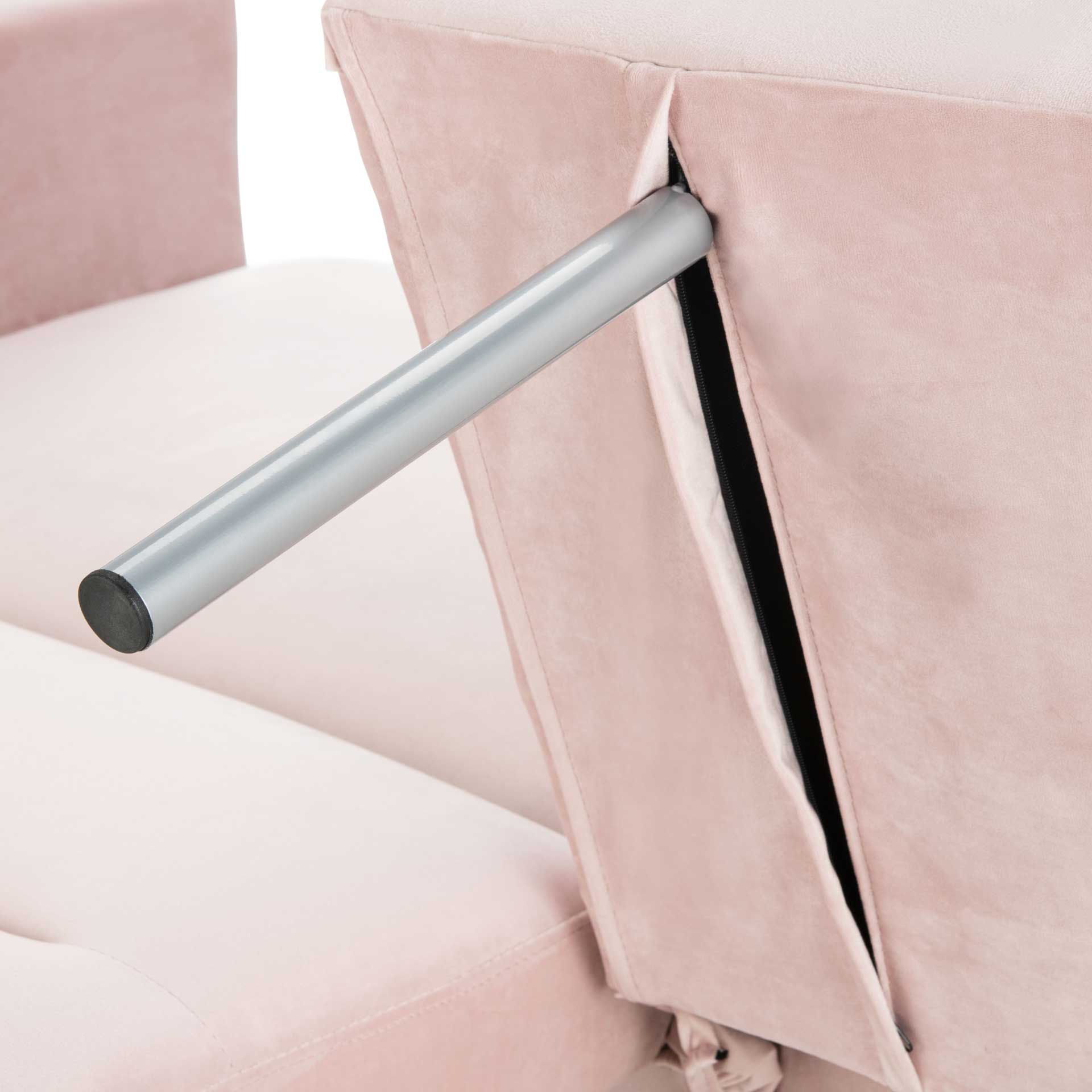 Traverse Foldable Futon Bed Blush Pink/Brass - Image 6