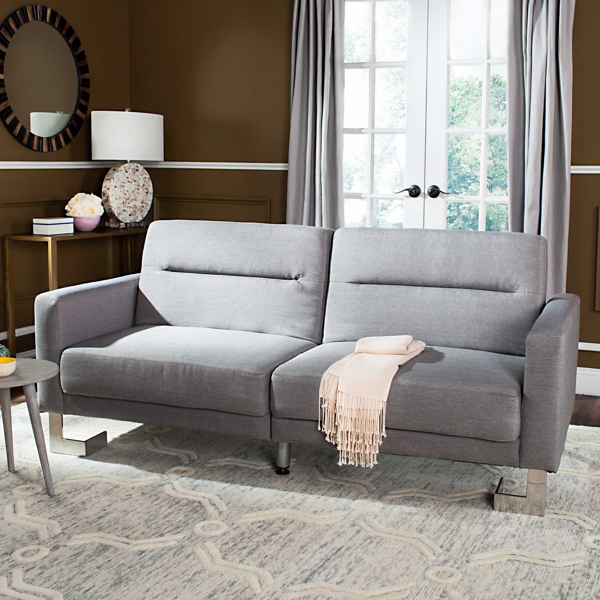 Traverse Foldable Sofa Bed Dark Gray/Silver - Image 6