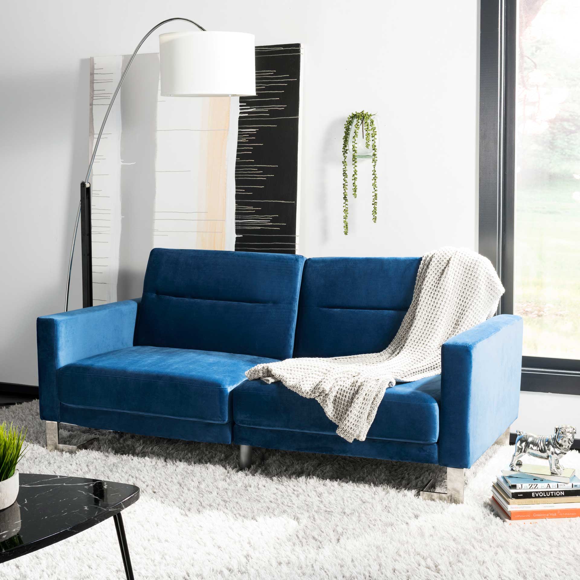 Traverse Foldable Sofa Bed Navy/Silver - Image 8