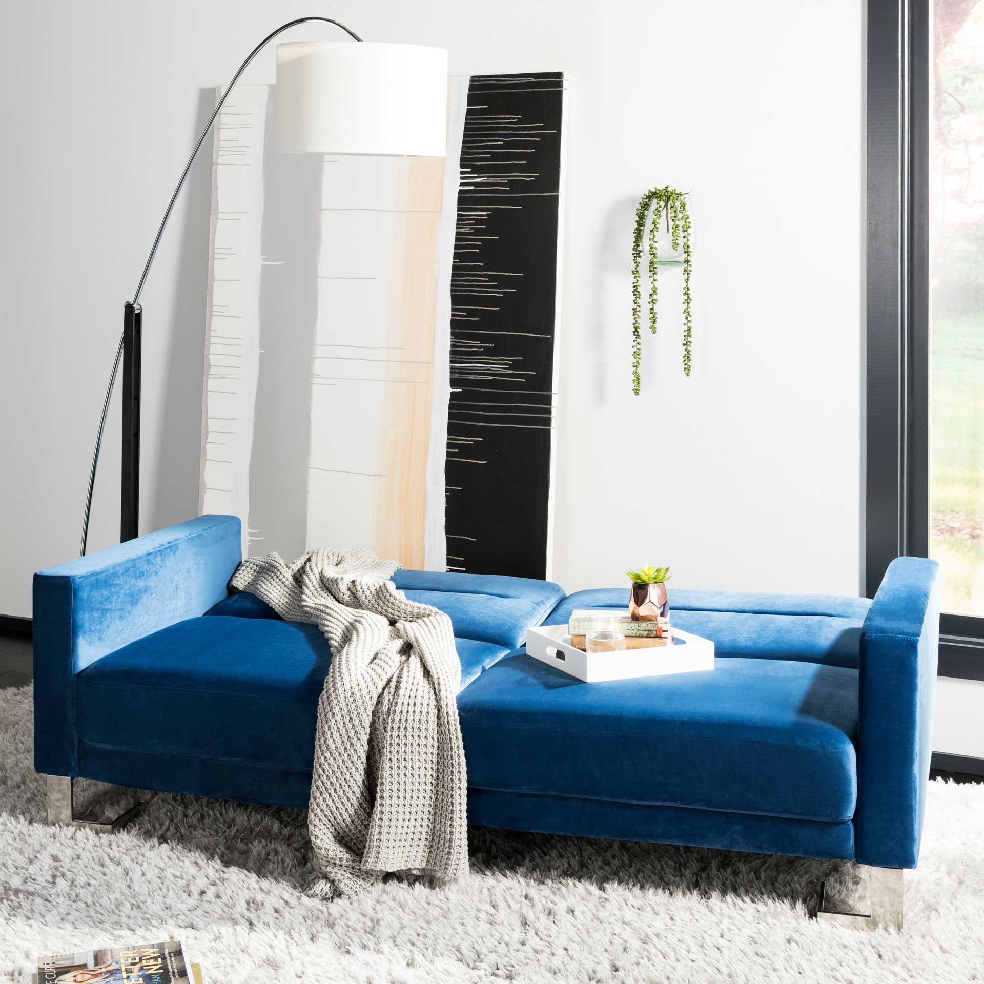 Traverse Foldable Sofa Bed Navy/Silver - Image 9