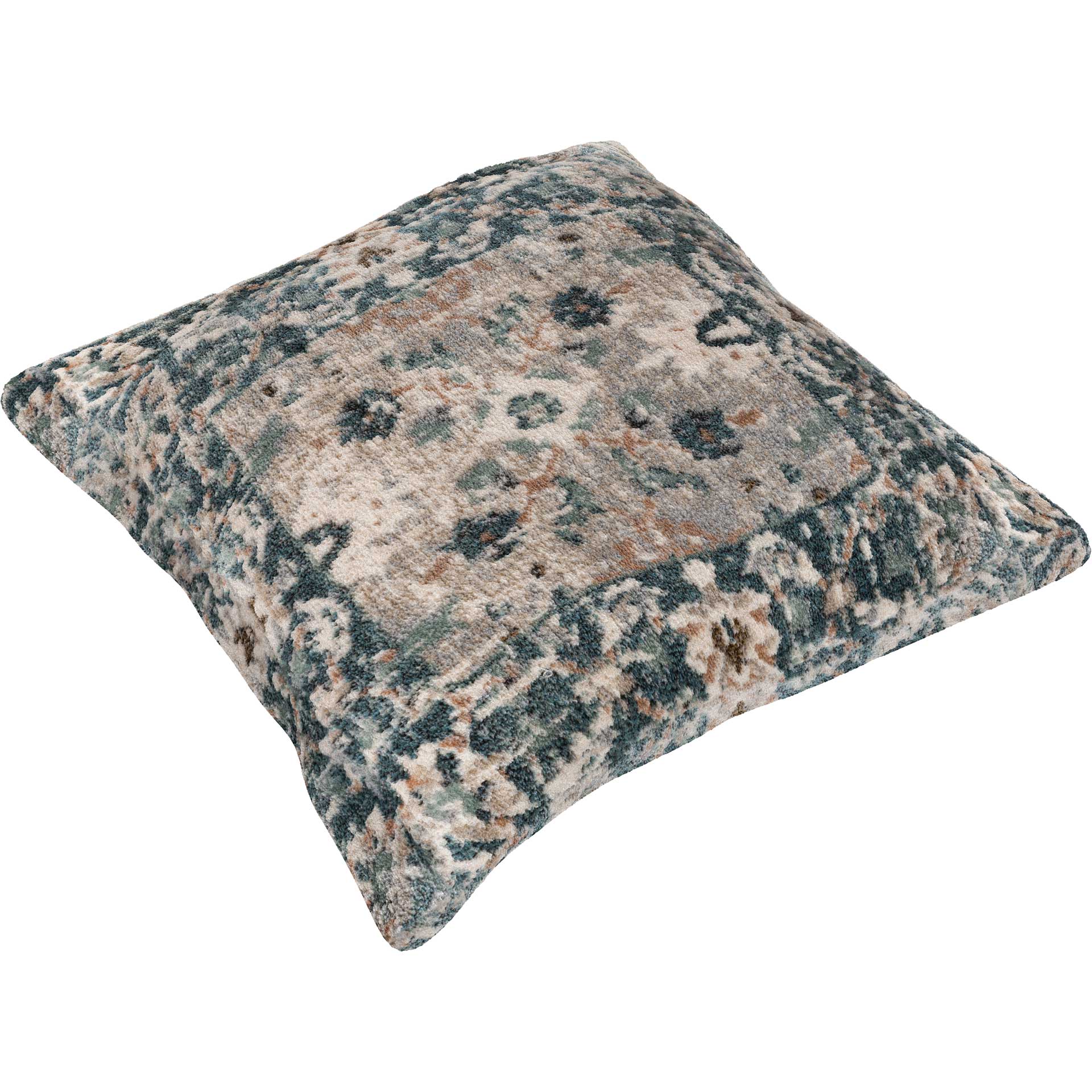 Travis Pillow Beige/Teal/Medium Gray - Image 2