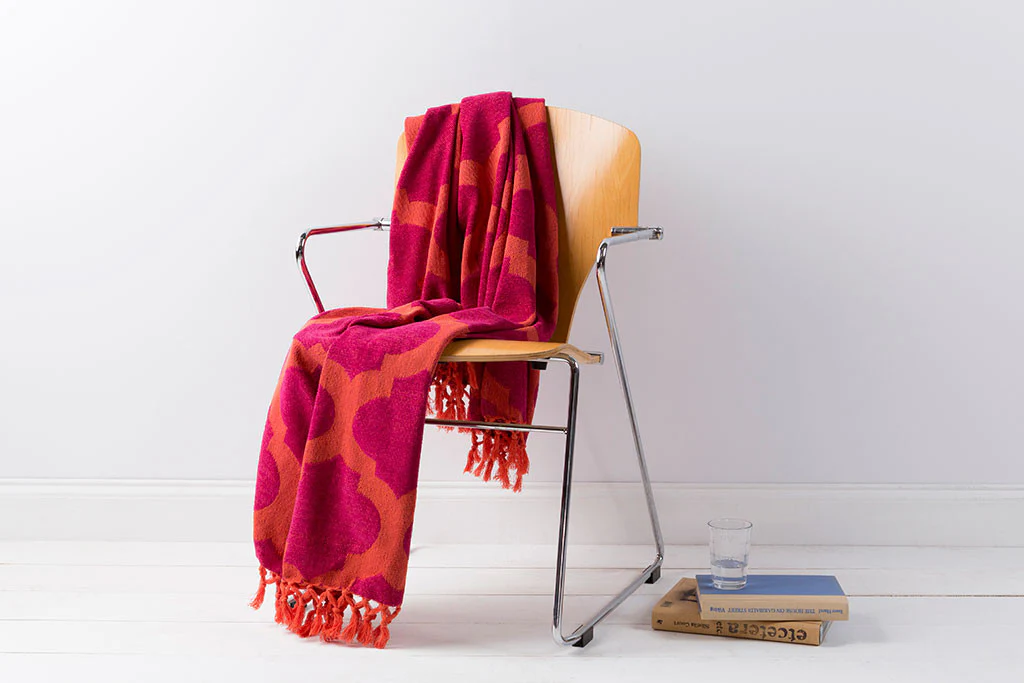 Trellis Geometric Red Throw - Image 2
