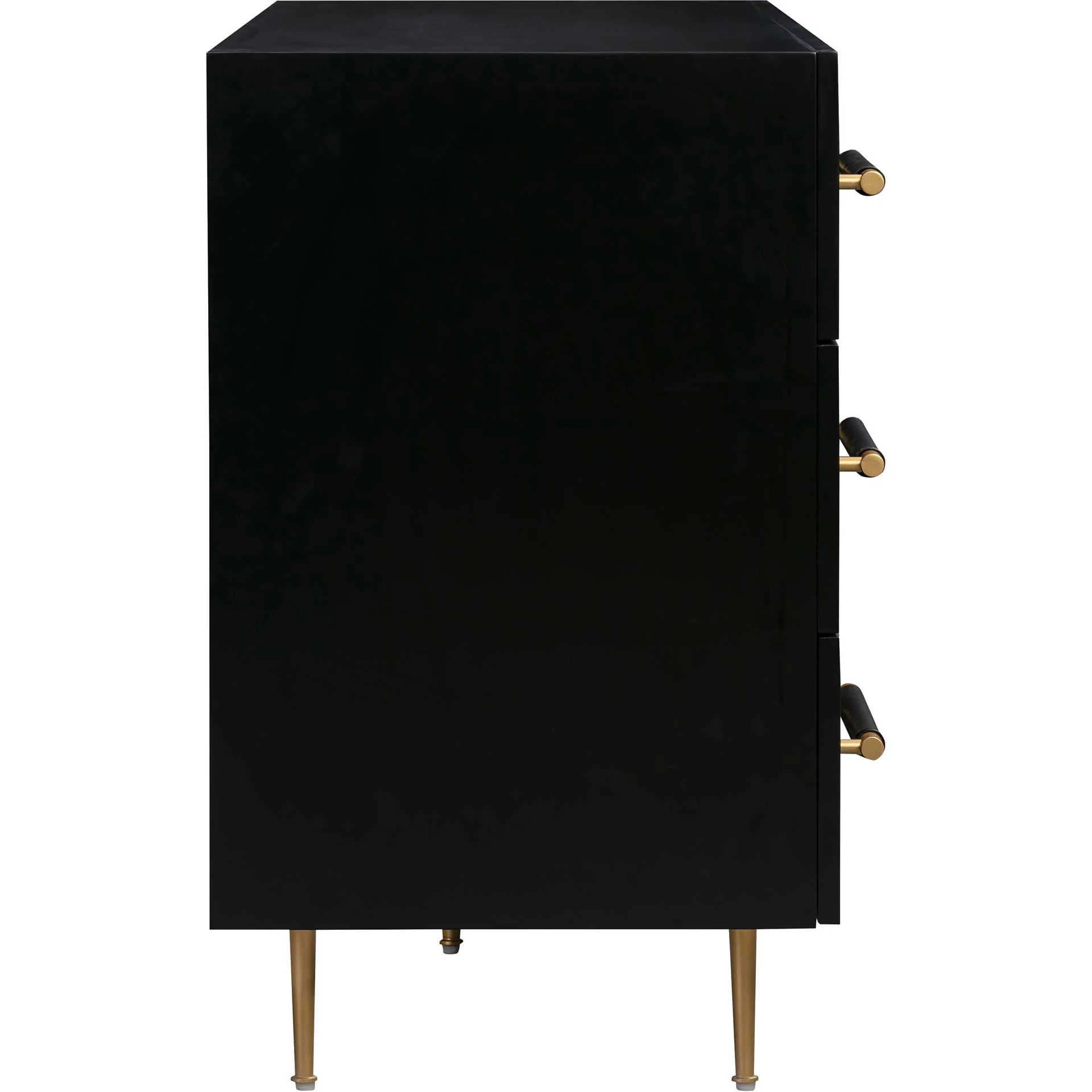 Trey 6 Drawer Dresser Black/Brass - Image 3