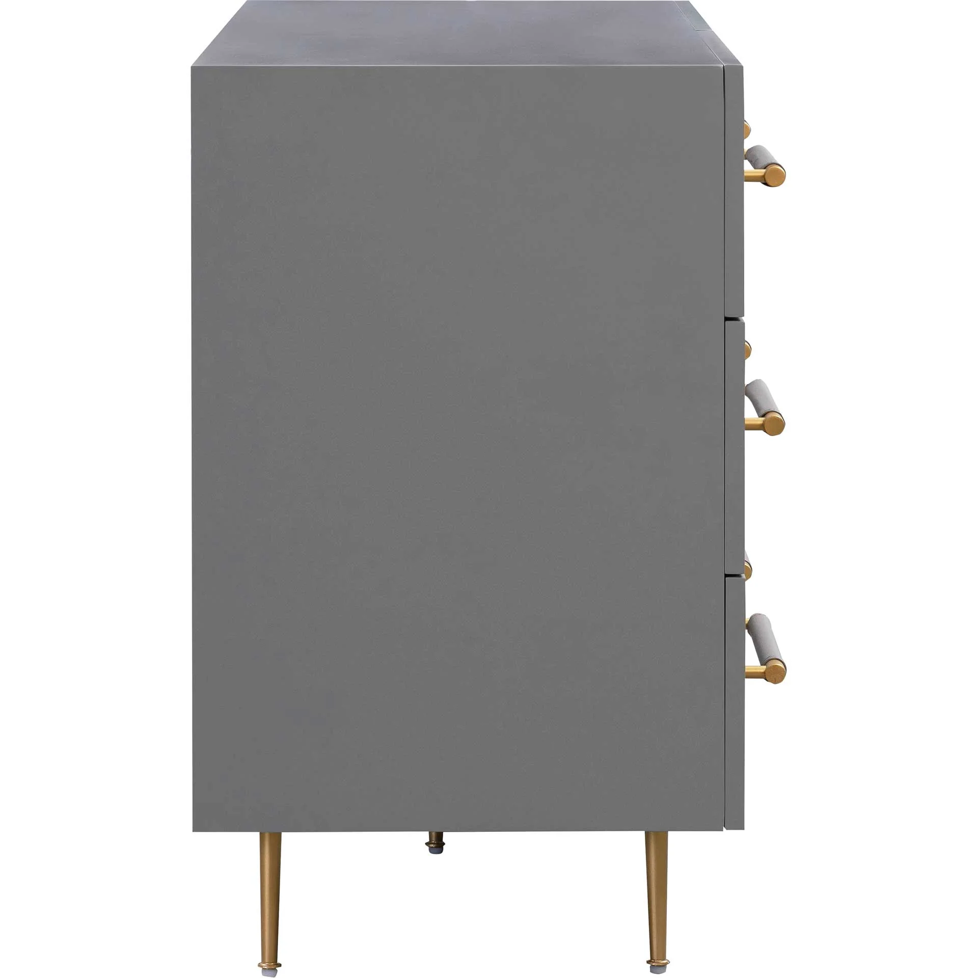 Trey 6 Drawer Dresser Gray/Brass - Image 3