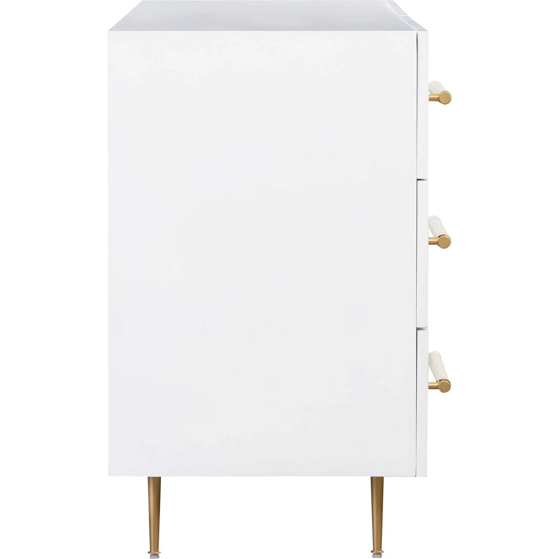 Trey 6 Drawer Dresser White/Brass - Image 3