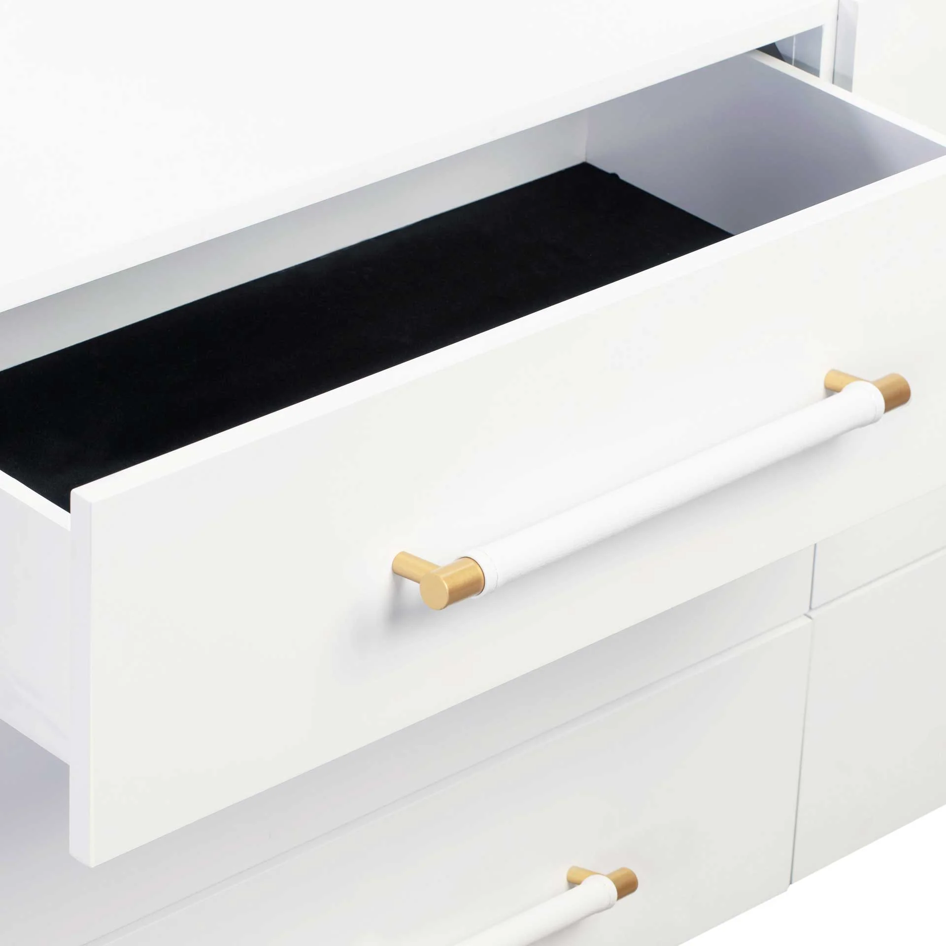 Trey 6 Drawer Dresser White/Brass - Image 6