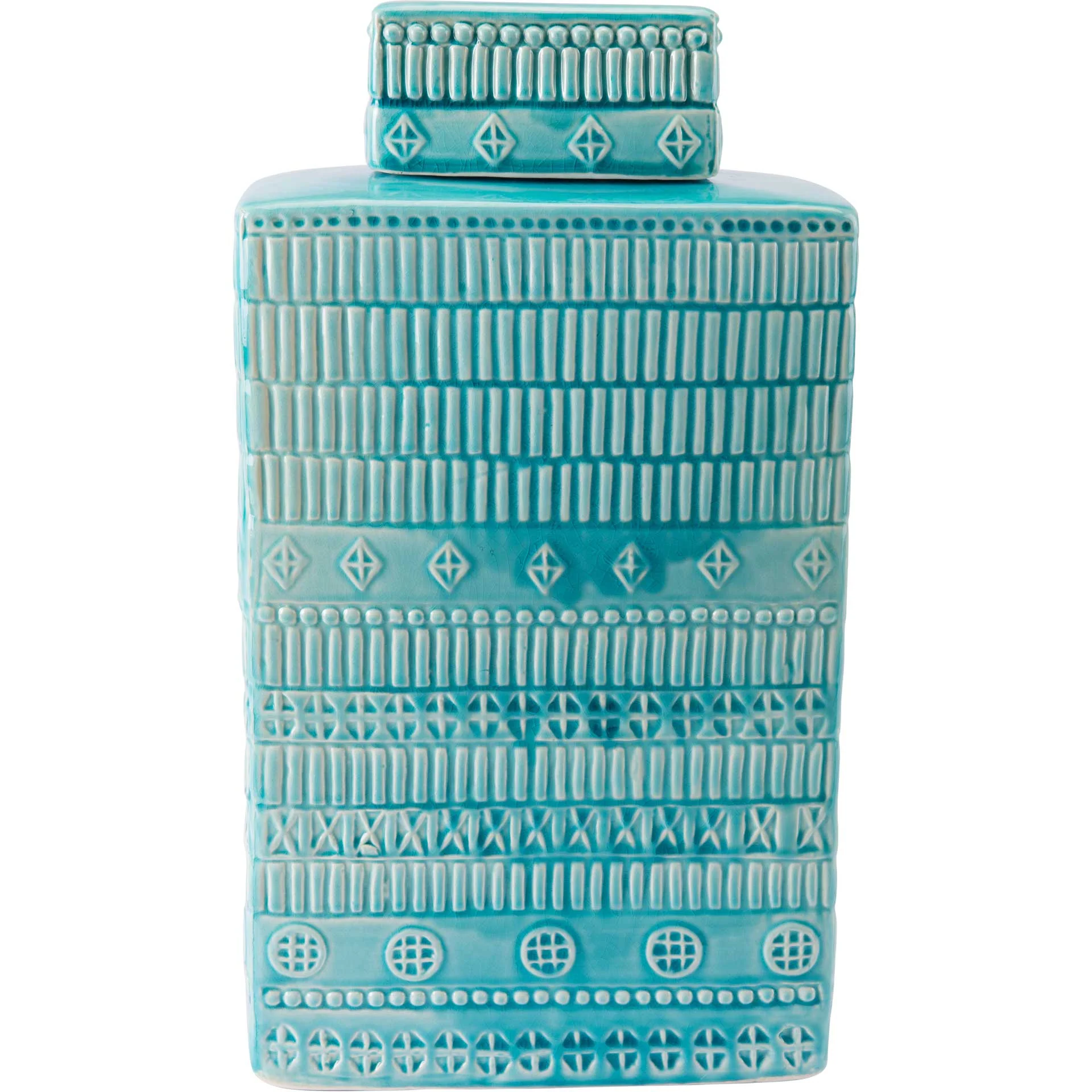 Tribal Covered Jar Blue - Image 2