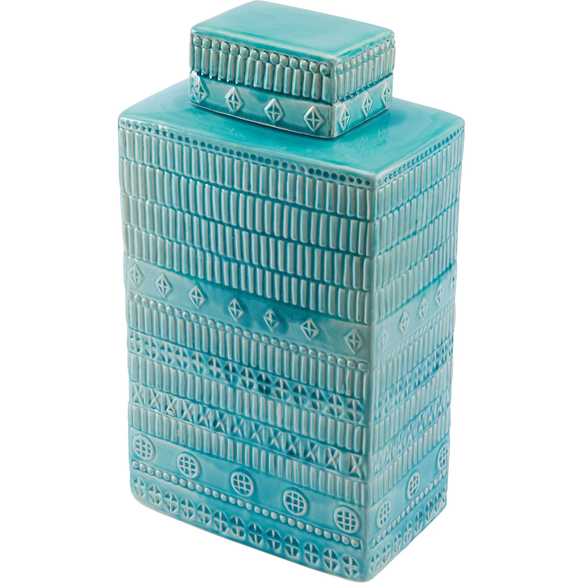Tribal Covered Jar Blue - Image 3