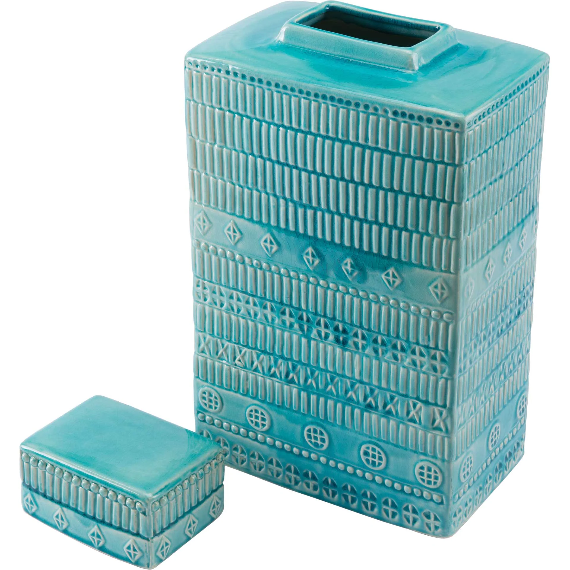 Tribal Covered Jar Blue - Image 4