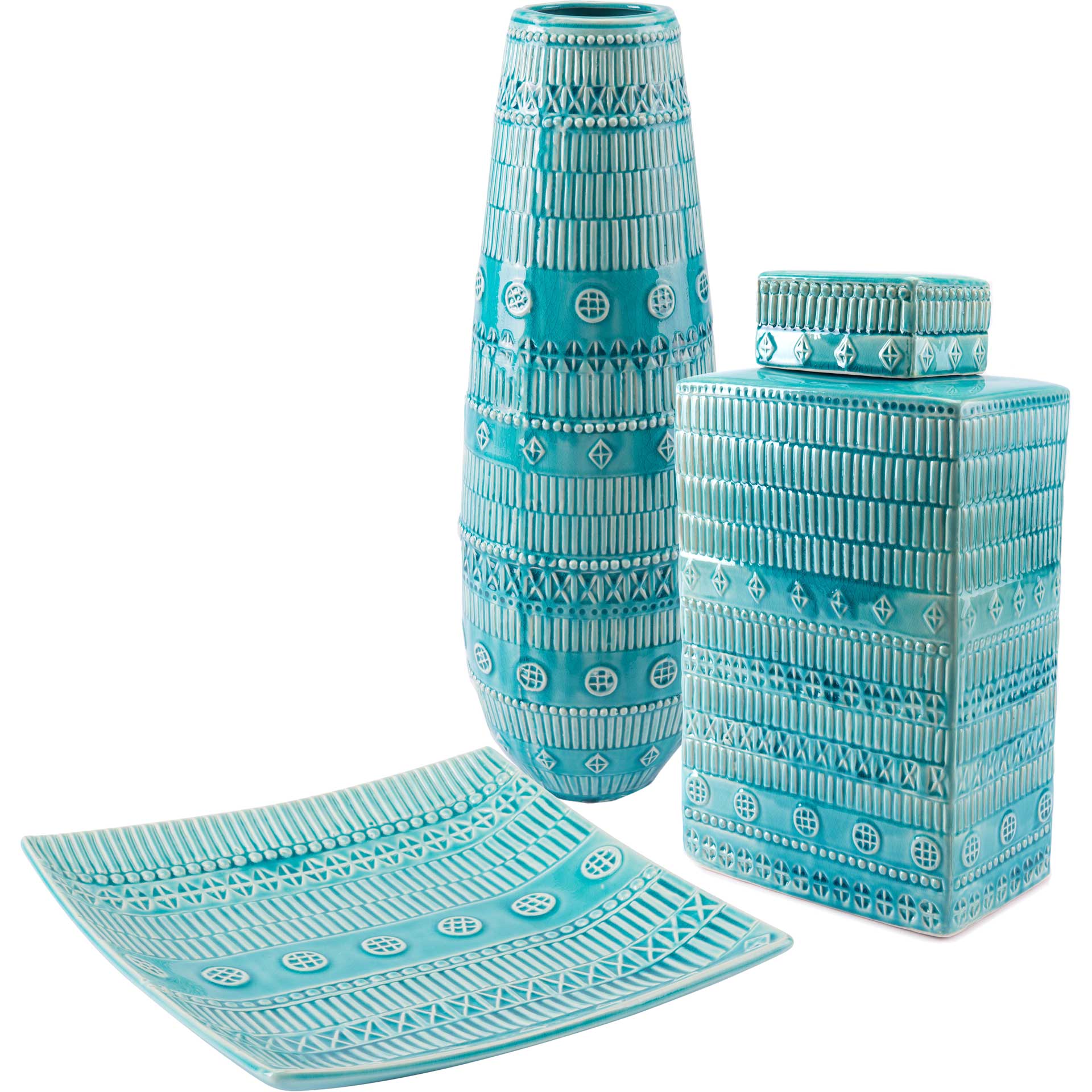 Tribal Covered Jar Blue - Image 5