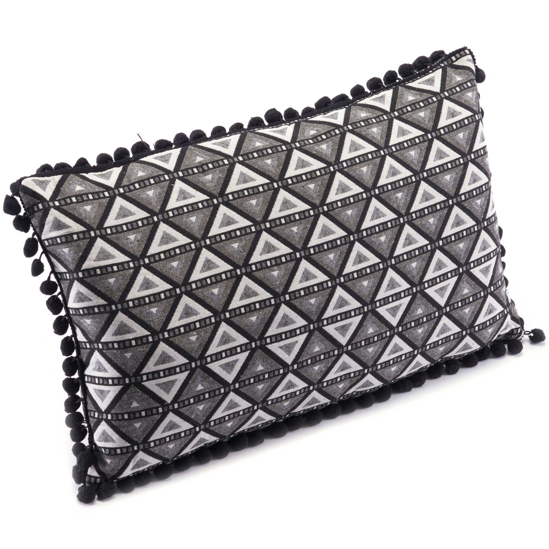 Tribal Triangle Pillow Black/White - Image 2