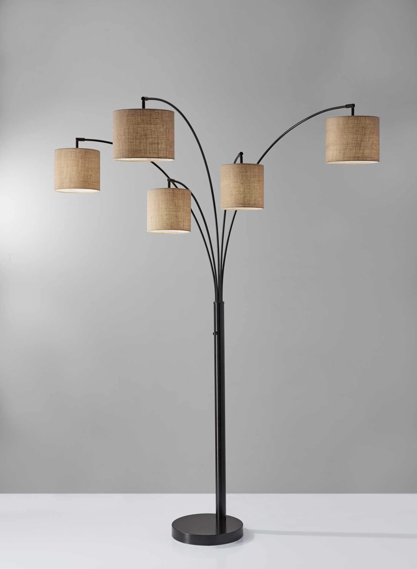 Trident 5-Arm Arc Lamp Bronze - Image 2