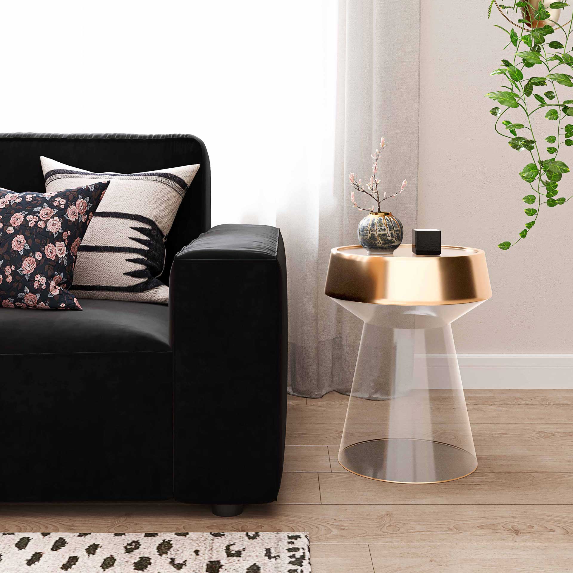 Trina Side Table Gold/Transparent - Image 6