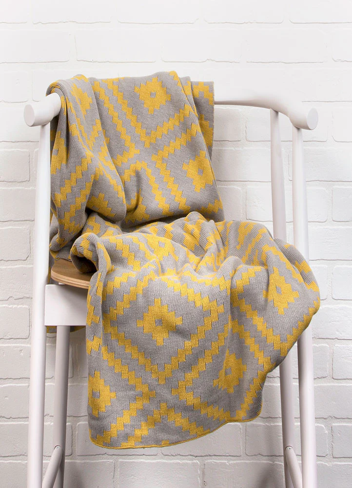 Trinity Neutral Gray/Oil Yellow Throw - Image 2