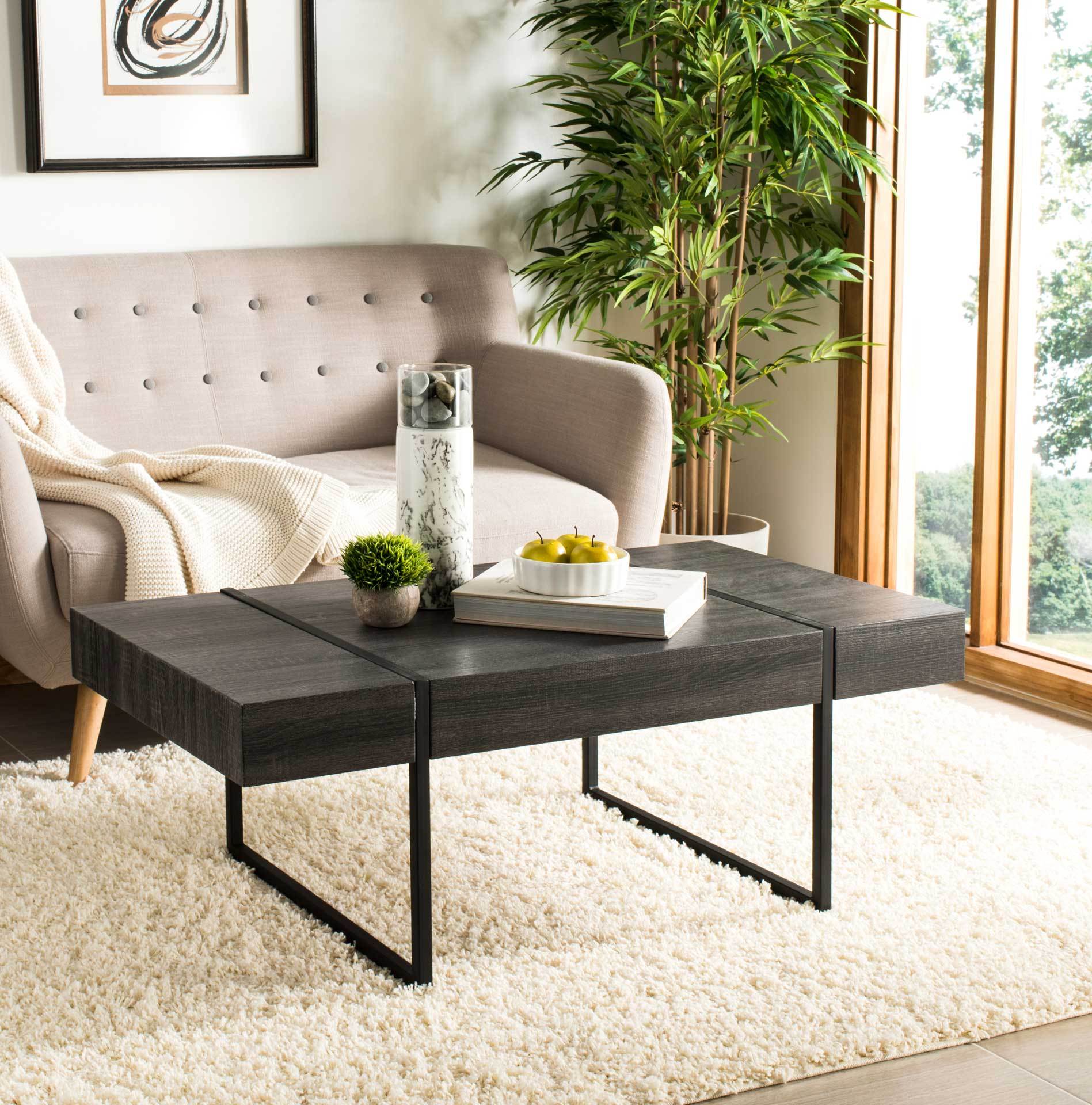 Tripp Rectangular Modern Coffee Table Black - Image 4
