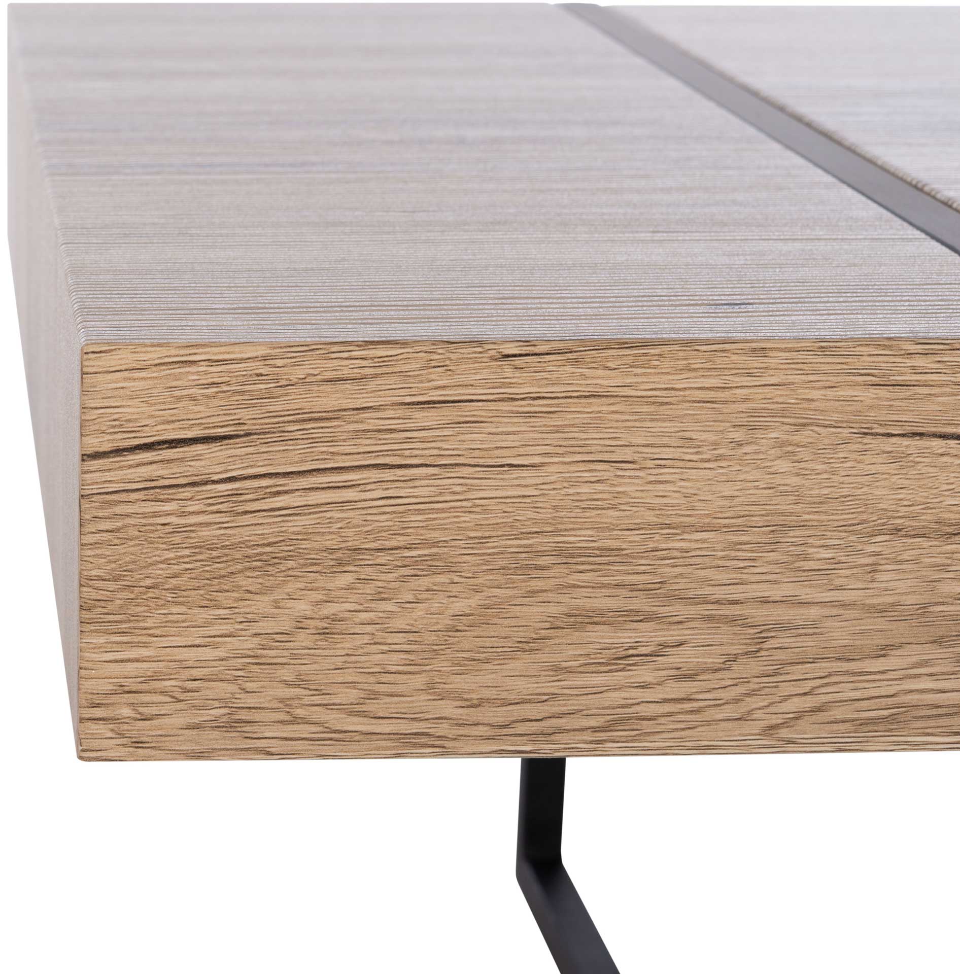 Tripp Rectangular Modern Coffee Table Natural/Black - Image 4