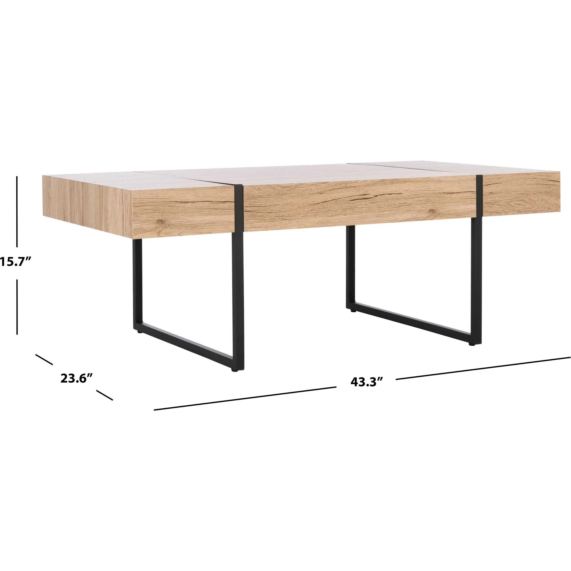 Tripp Rectangular Modern Coffee Table Natural/Black - Image 7
