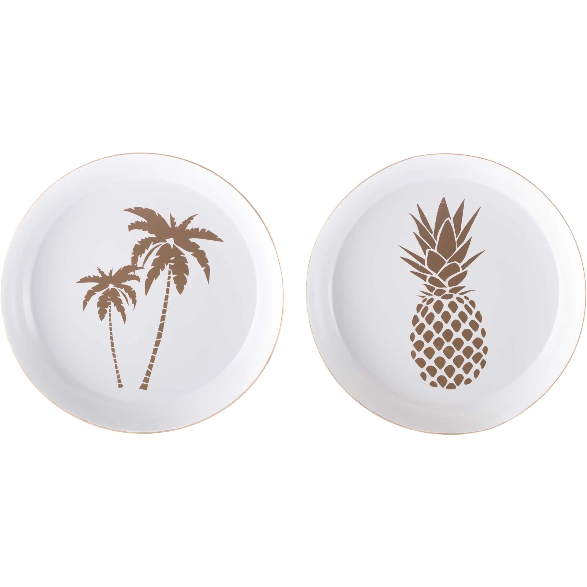 Tropical Tray Set White/Gold (Set of 2) - Image 2