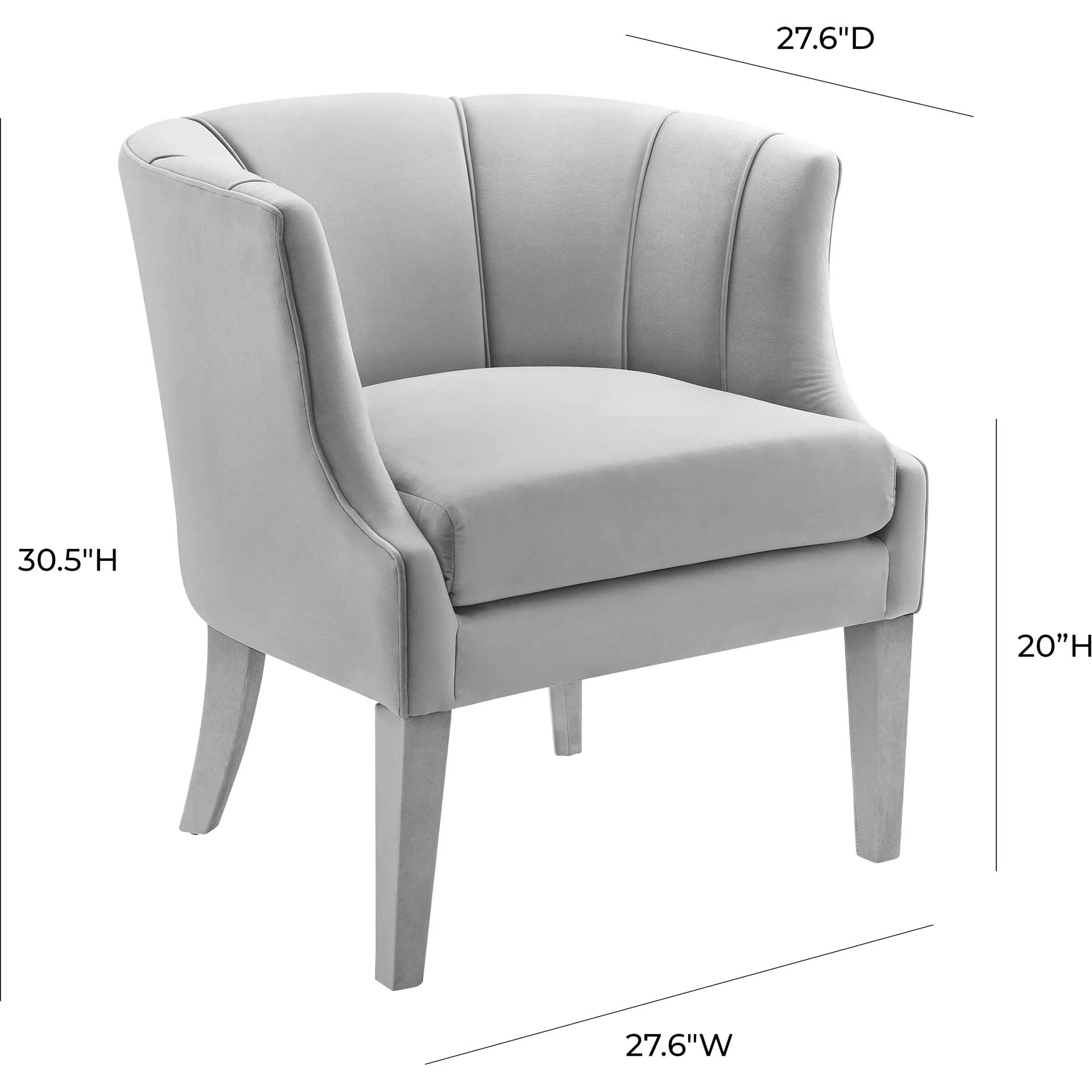 Tucker Velvet Chair Gray - Image 5