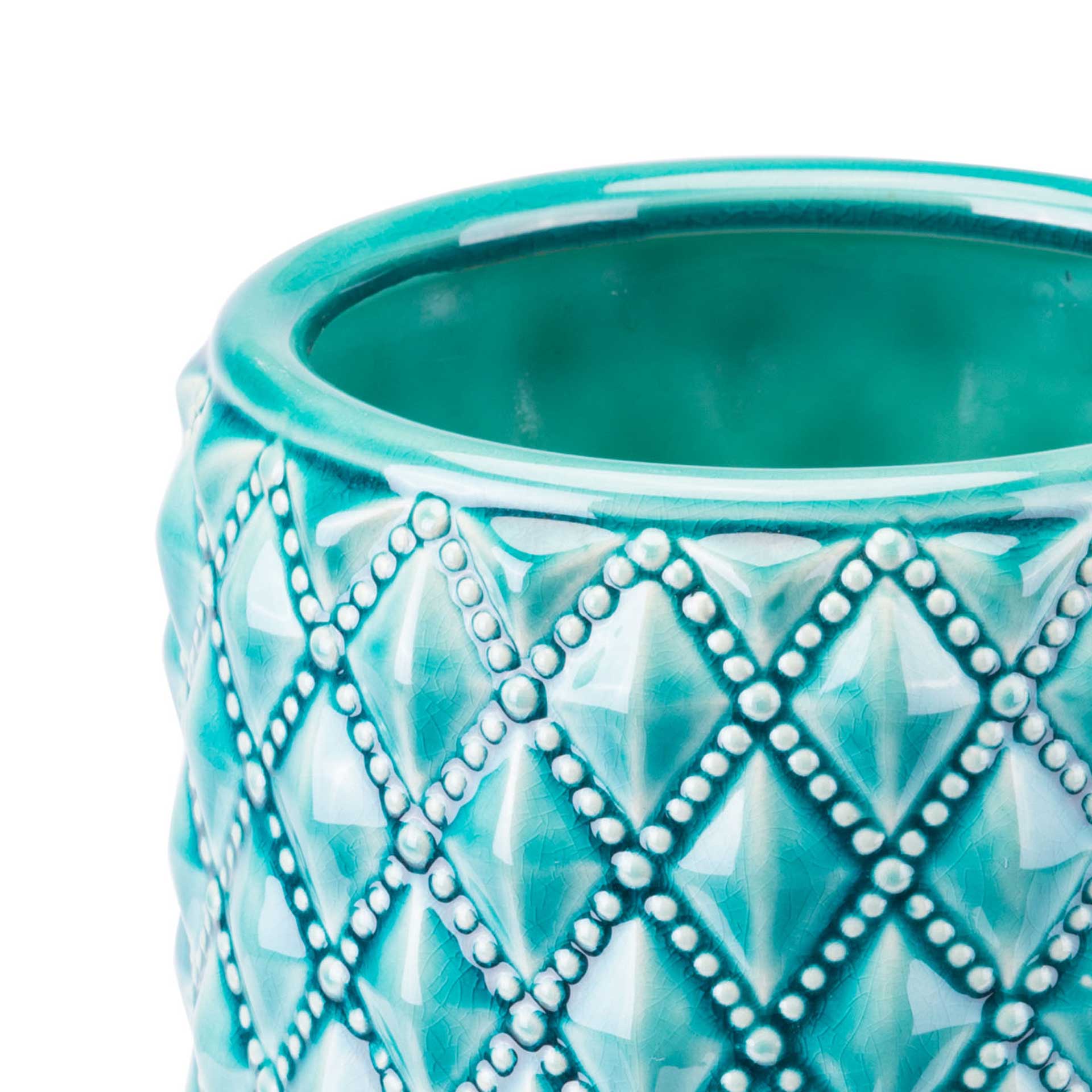 Tufted Planter Green/Teal/Cream - Image 5