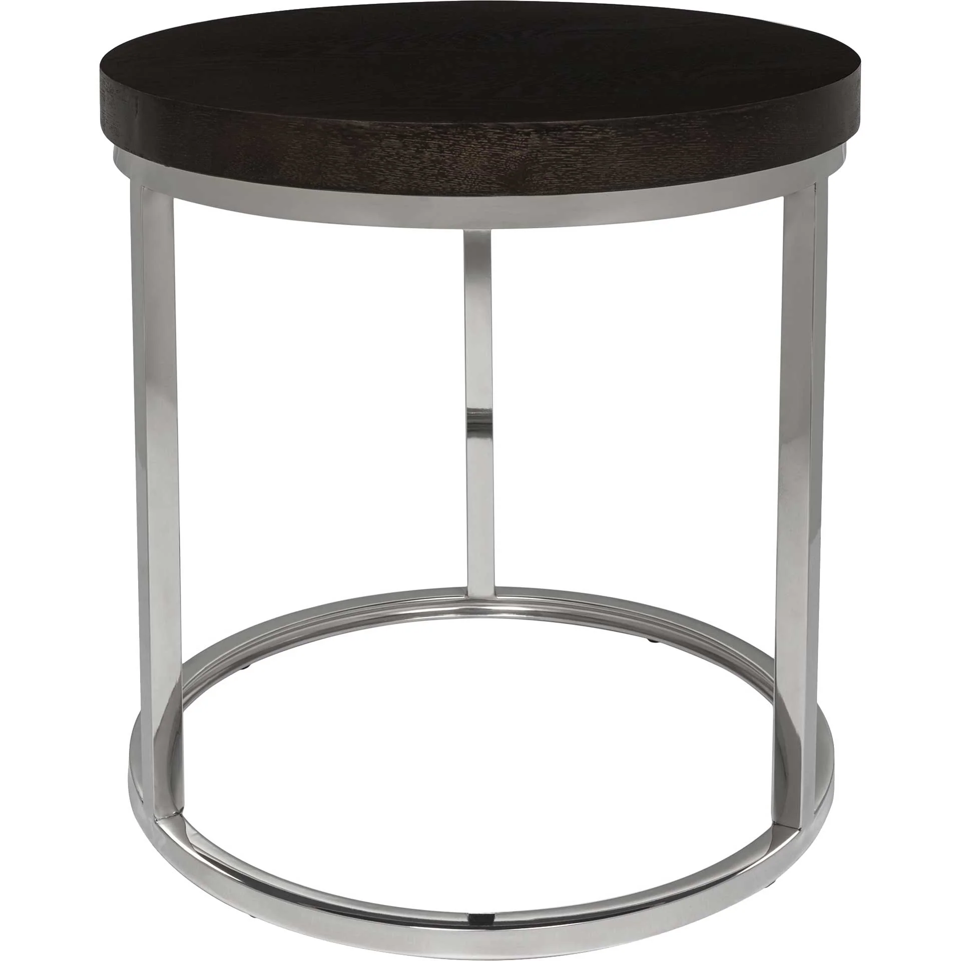 Tullis Black Glass Top Round End Table Black - Image 2
