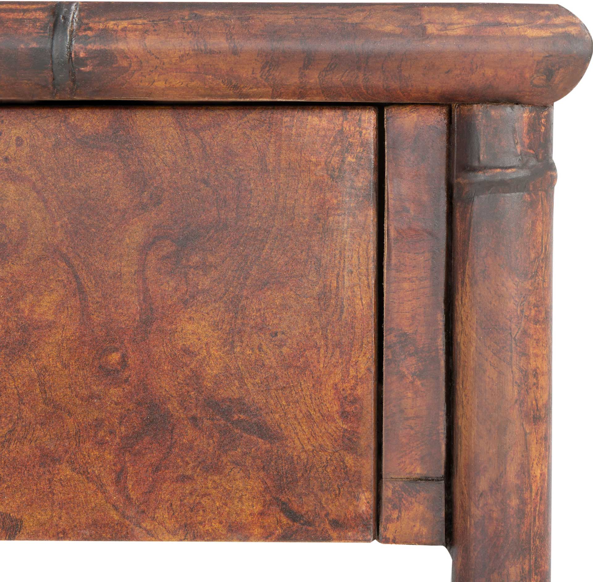 Tunisia 2 Drawer 1 Shelf Console Table Dark Brown/Gold - Image 5