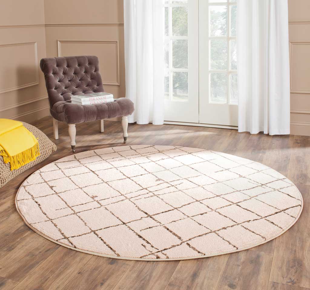 Tunisia Grid Ivory Round Rug - Image 3