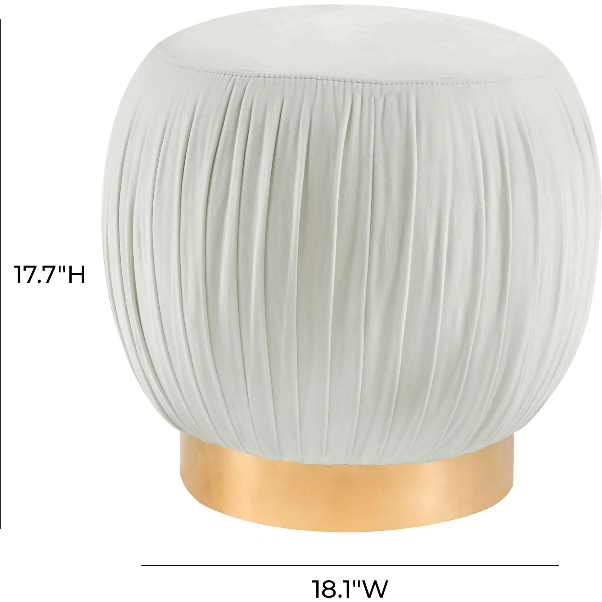 Turner Velvet Ottoman Cream - Image 4