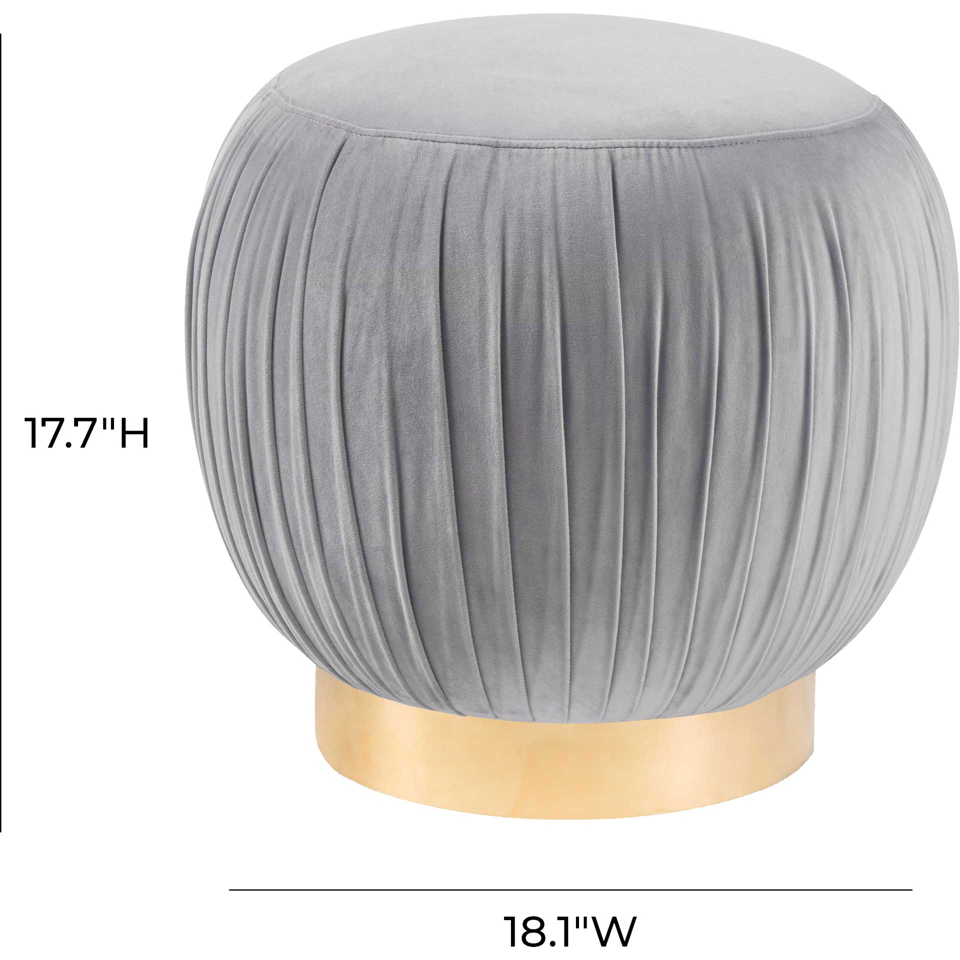 Turner Velvet Ottoman Gray - Image 5