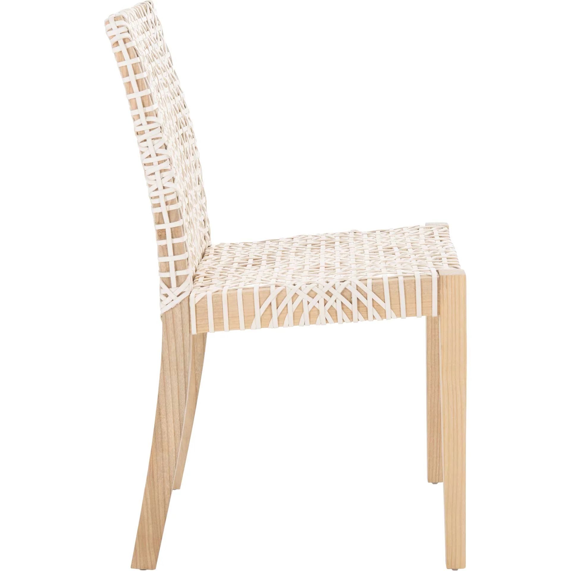 Tycho Leather Dining Chair White/Natural (Set of 2) - Image 3