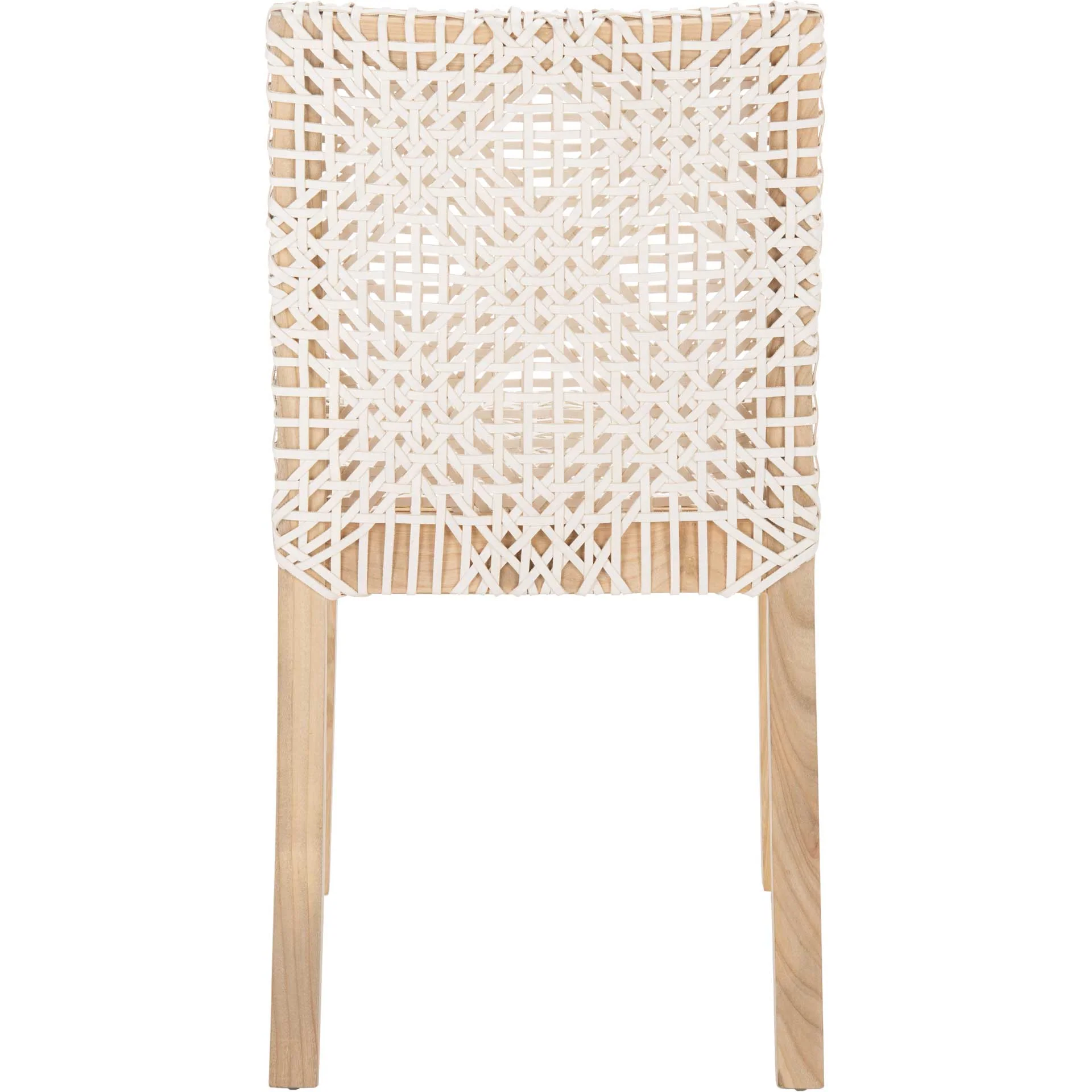 Tycho Leather Dining Chair White/Natural (Set of 2) - Image 4