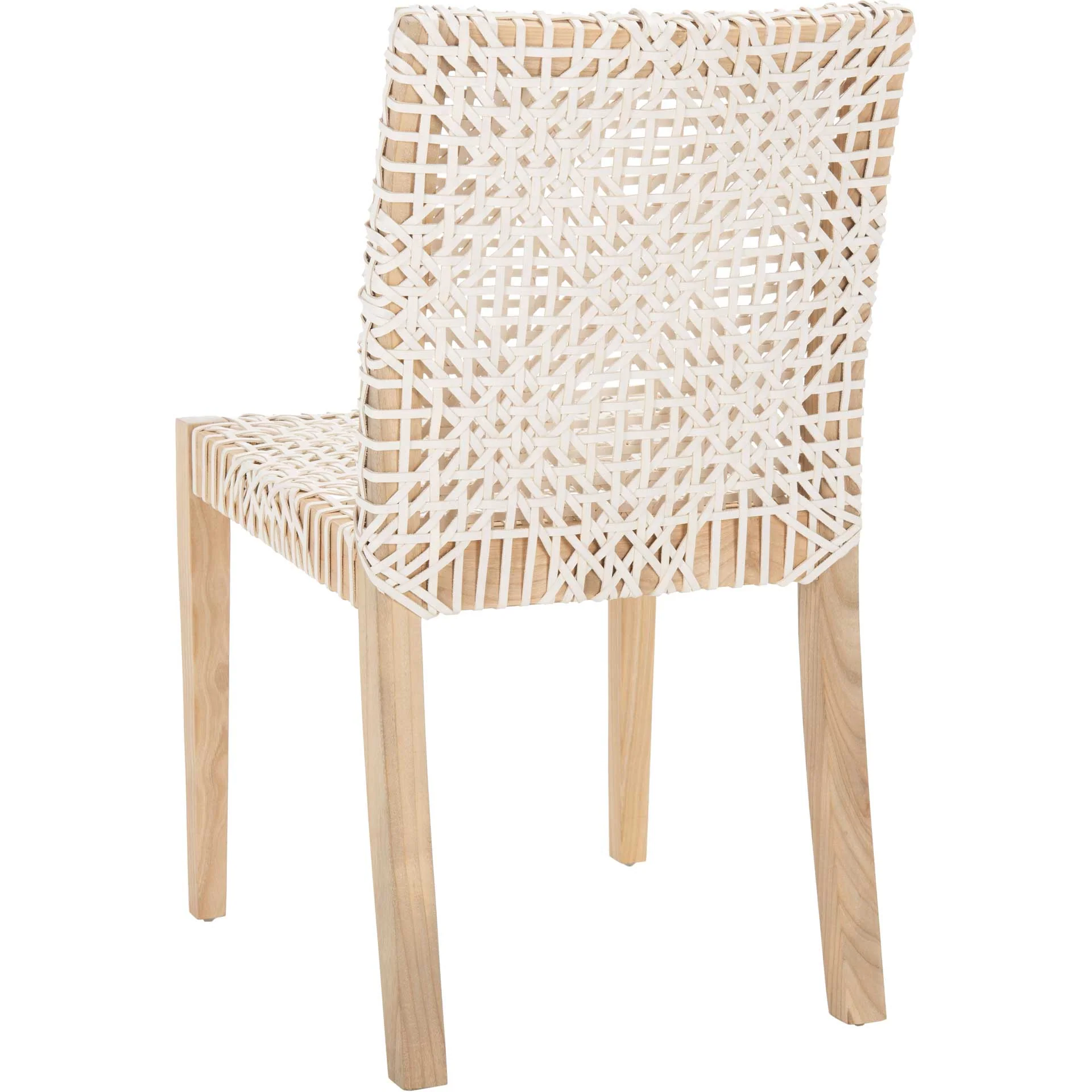 Tycho Leather Dining Chair White/Natural (Set of 2) - Image 5
