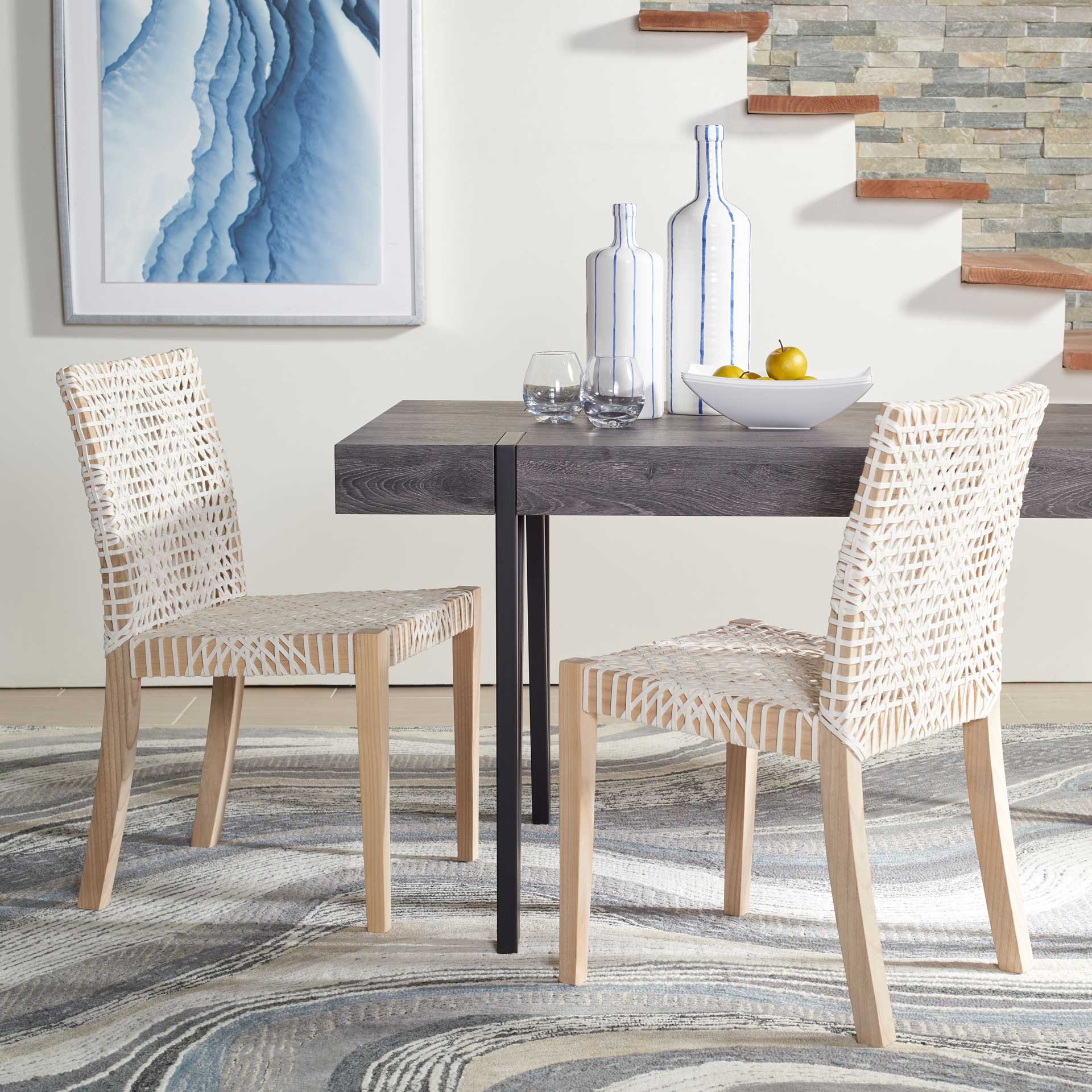 Tycho Leather Dining Chair White/Natural (Set of 2) - Image 8