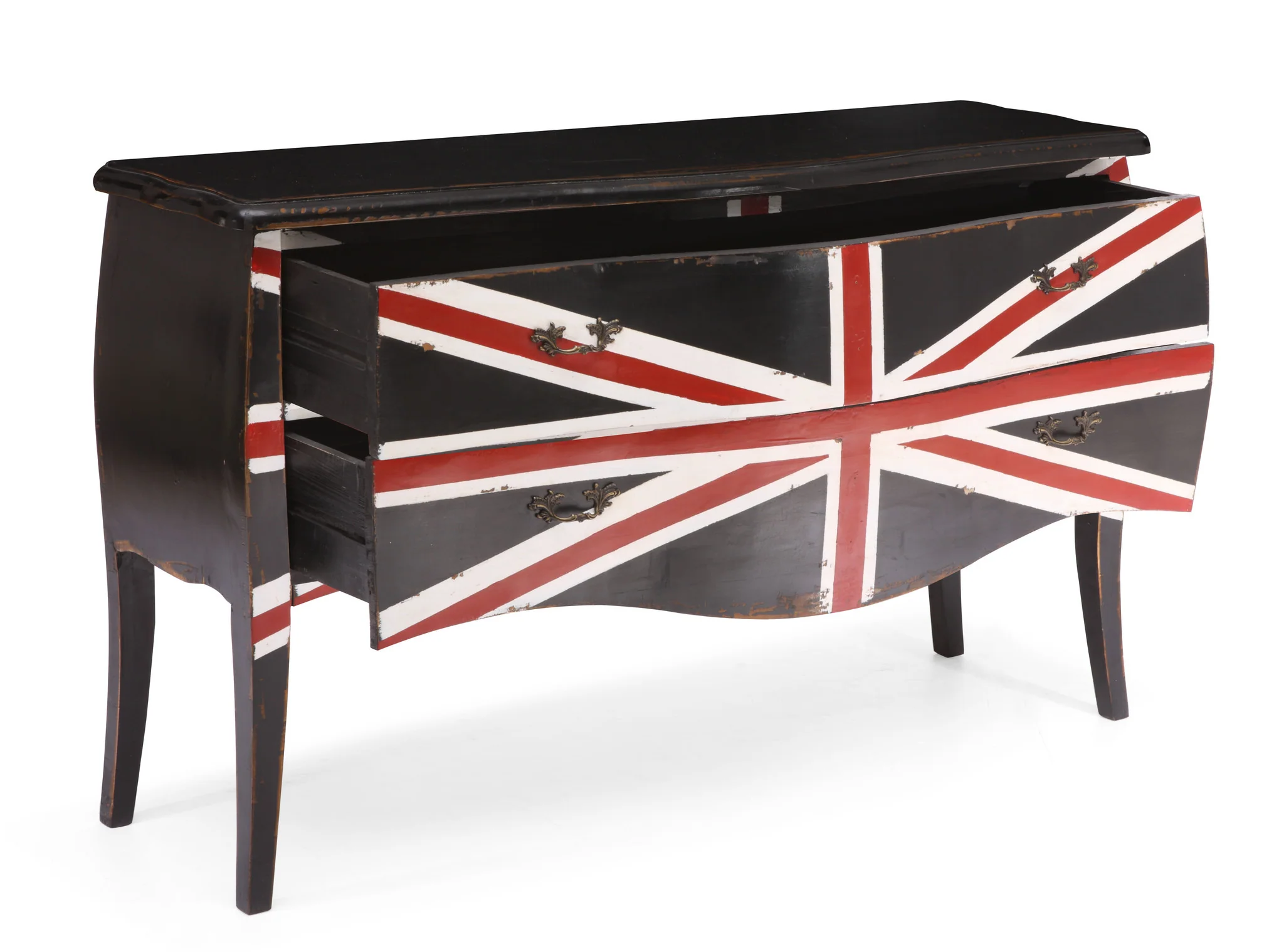 UK Large Cabinet Distressed Black - Image 3