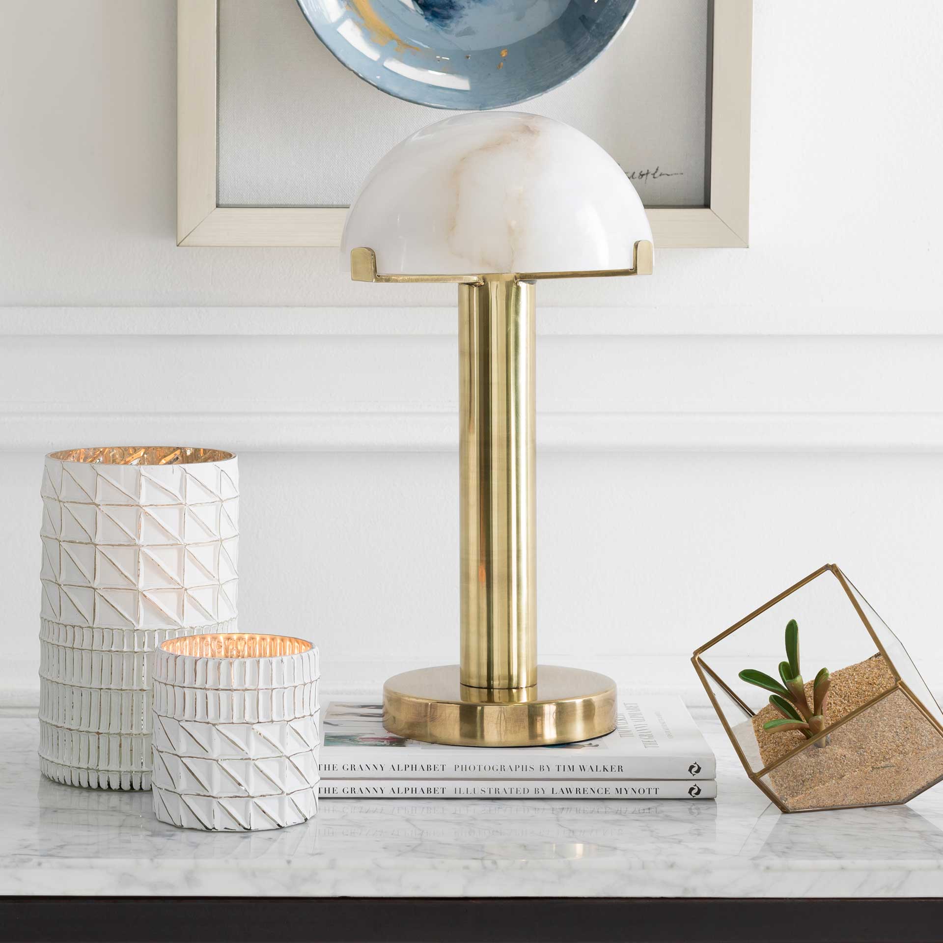 Una Table Lamp Brass/White - Image 7