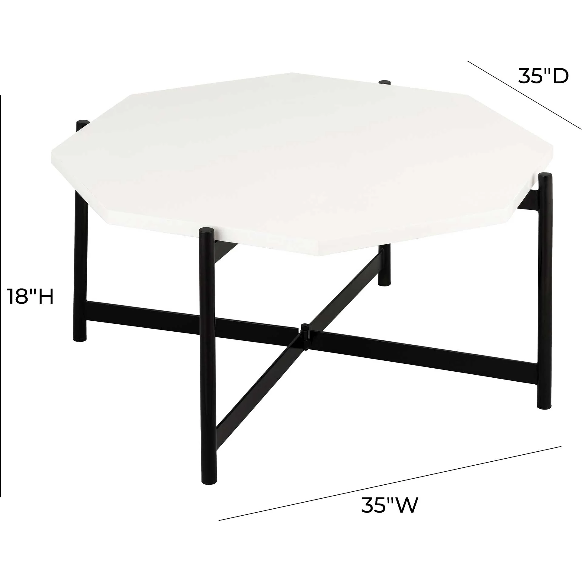 Urika Wooden Coffee Table White - Image 6