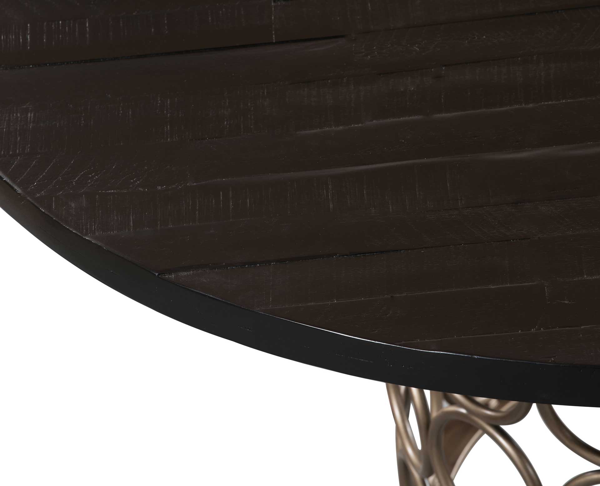 Vada Brass Round Dining Table Black/Brass - Image 2