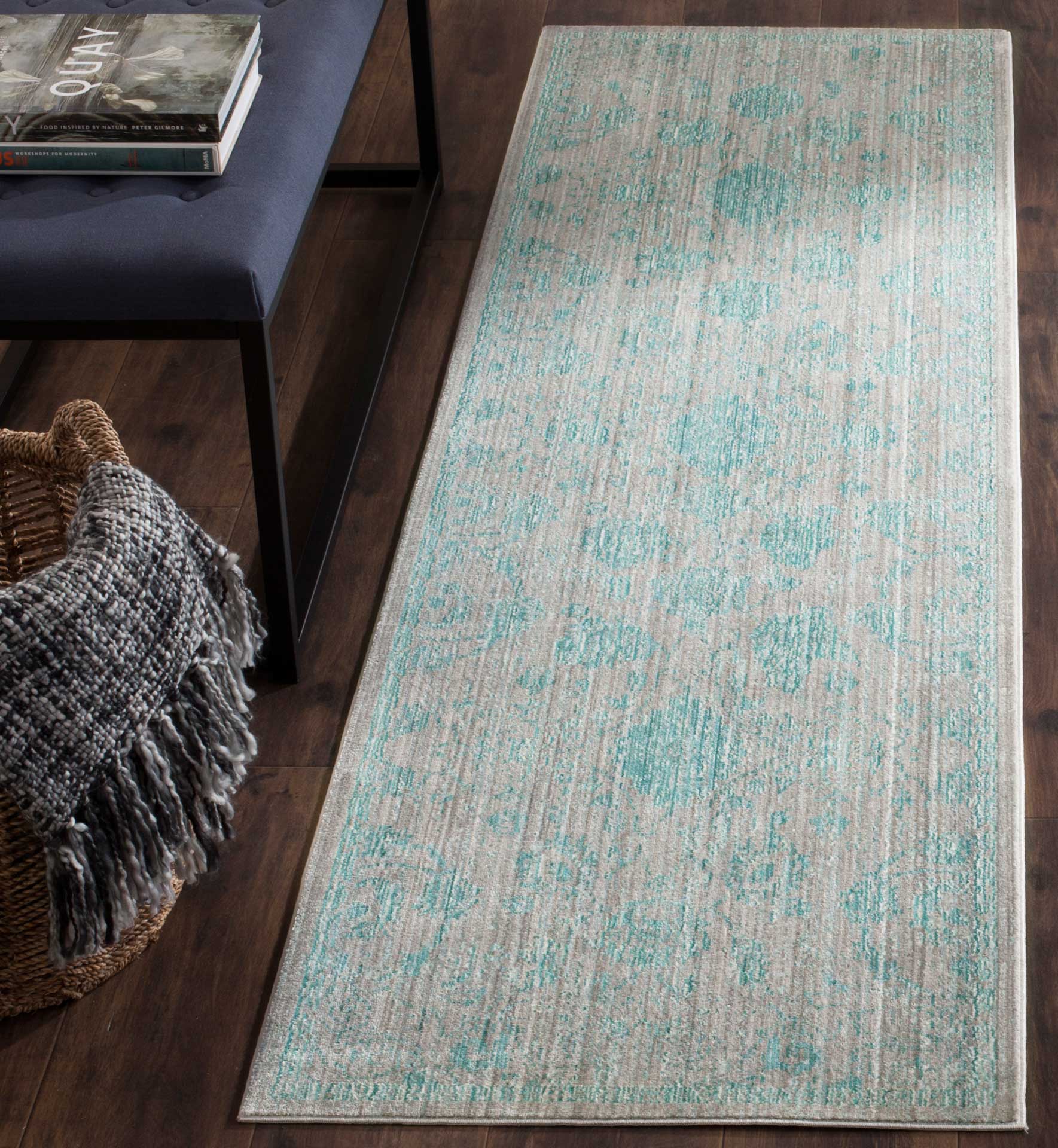 Valencia Blue/Gray Runner Rug - Image 2