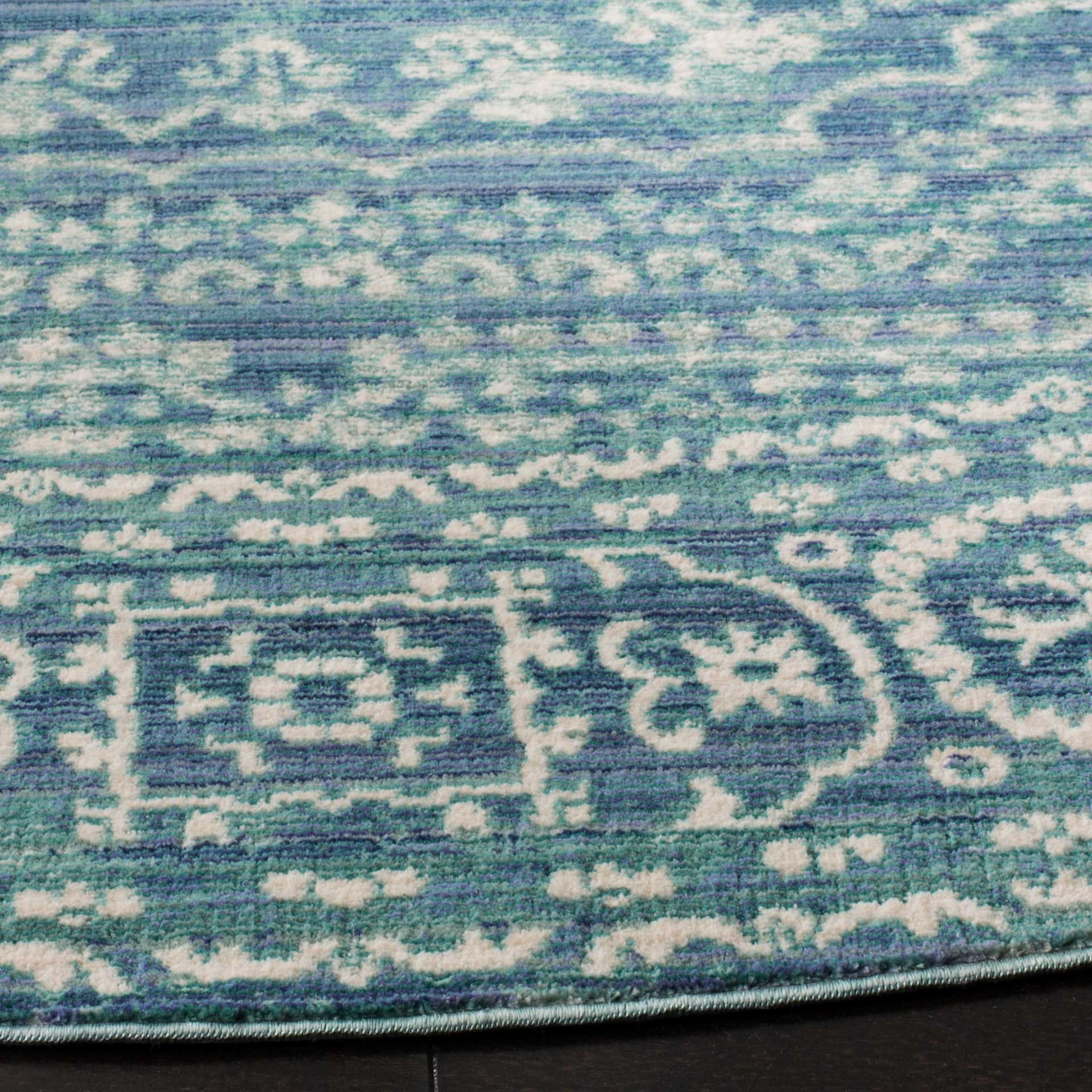Valencia Blue/Ivory Round Rug - Image 2