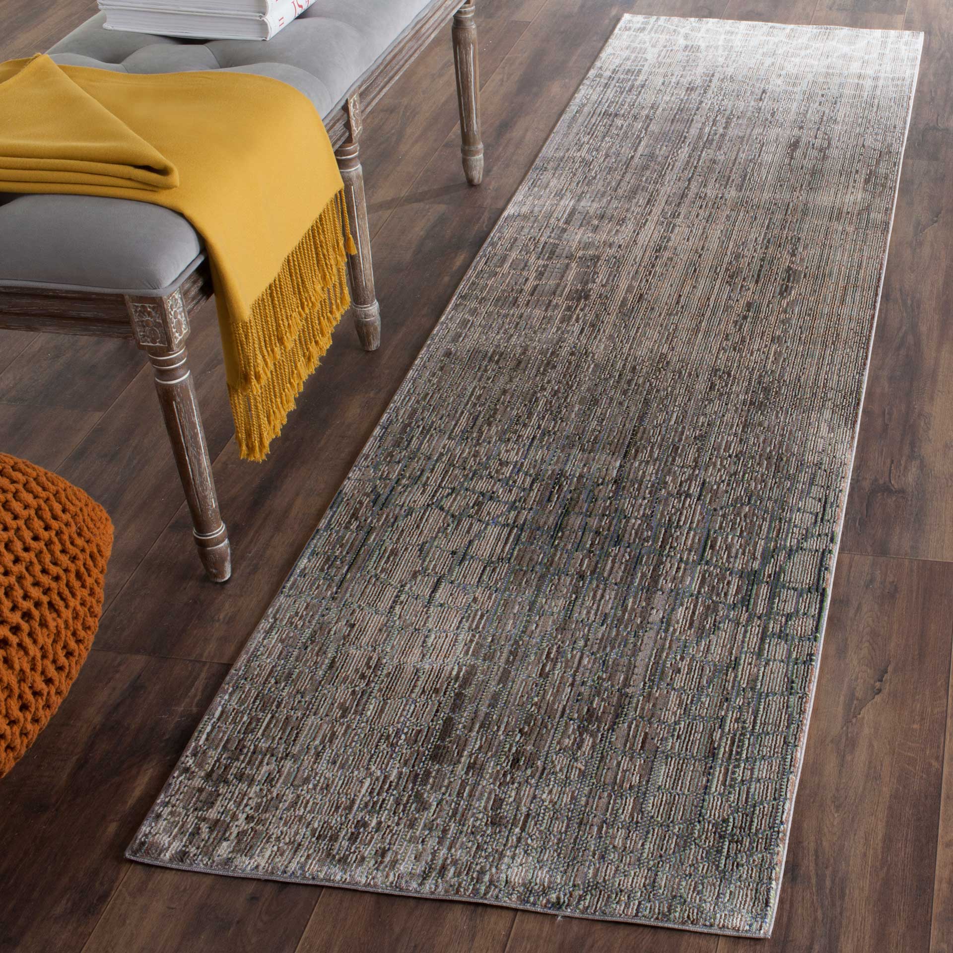 Valencia Gray/Blue/Beige Runner Rug - Image 3