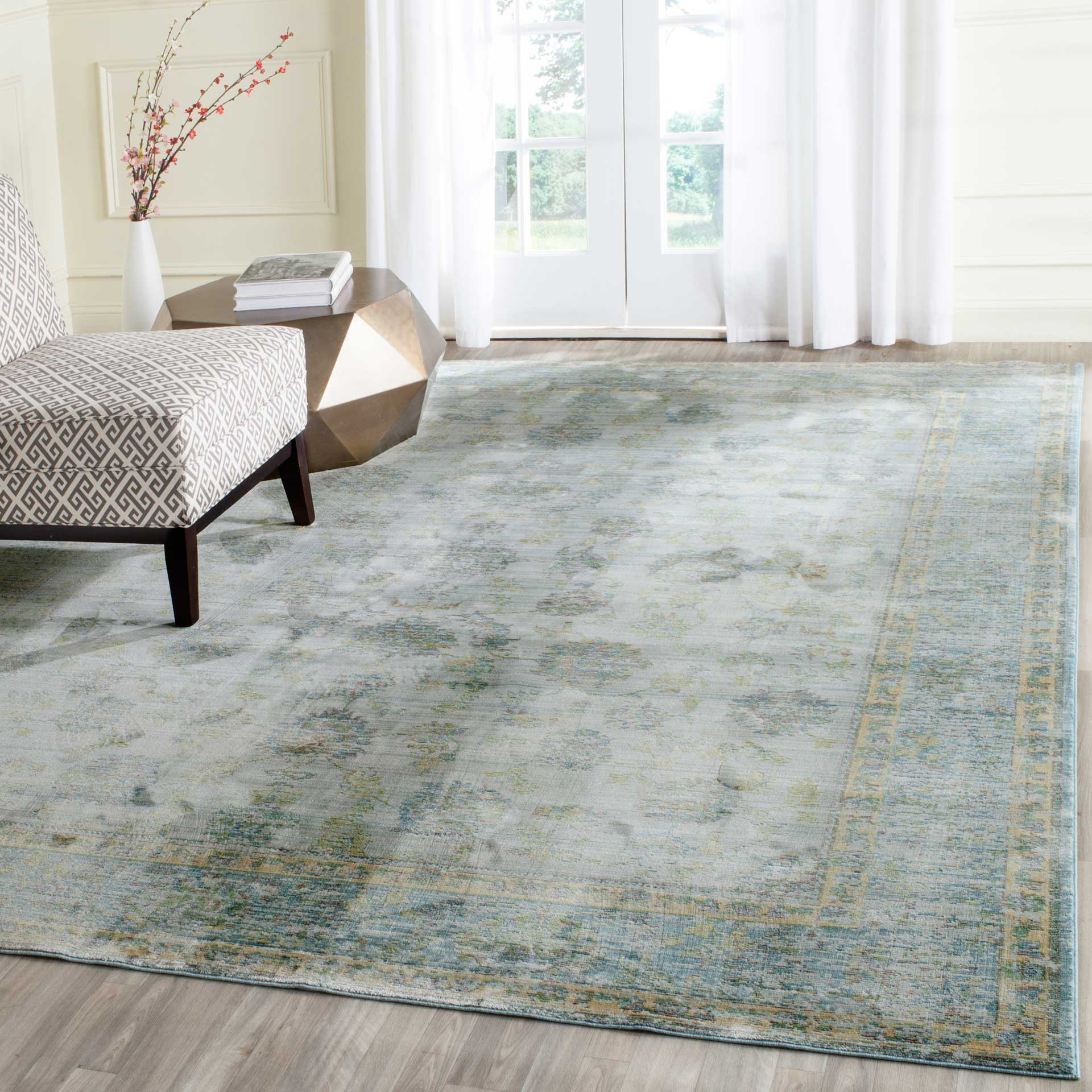 Valencia Light Blue/Turquoise Area Rug - Image 6