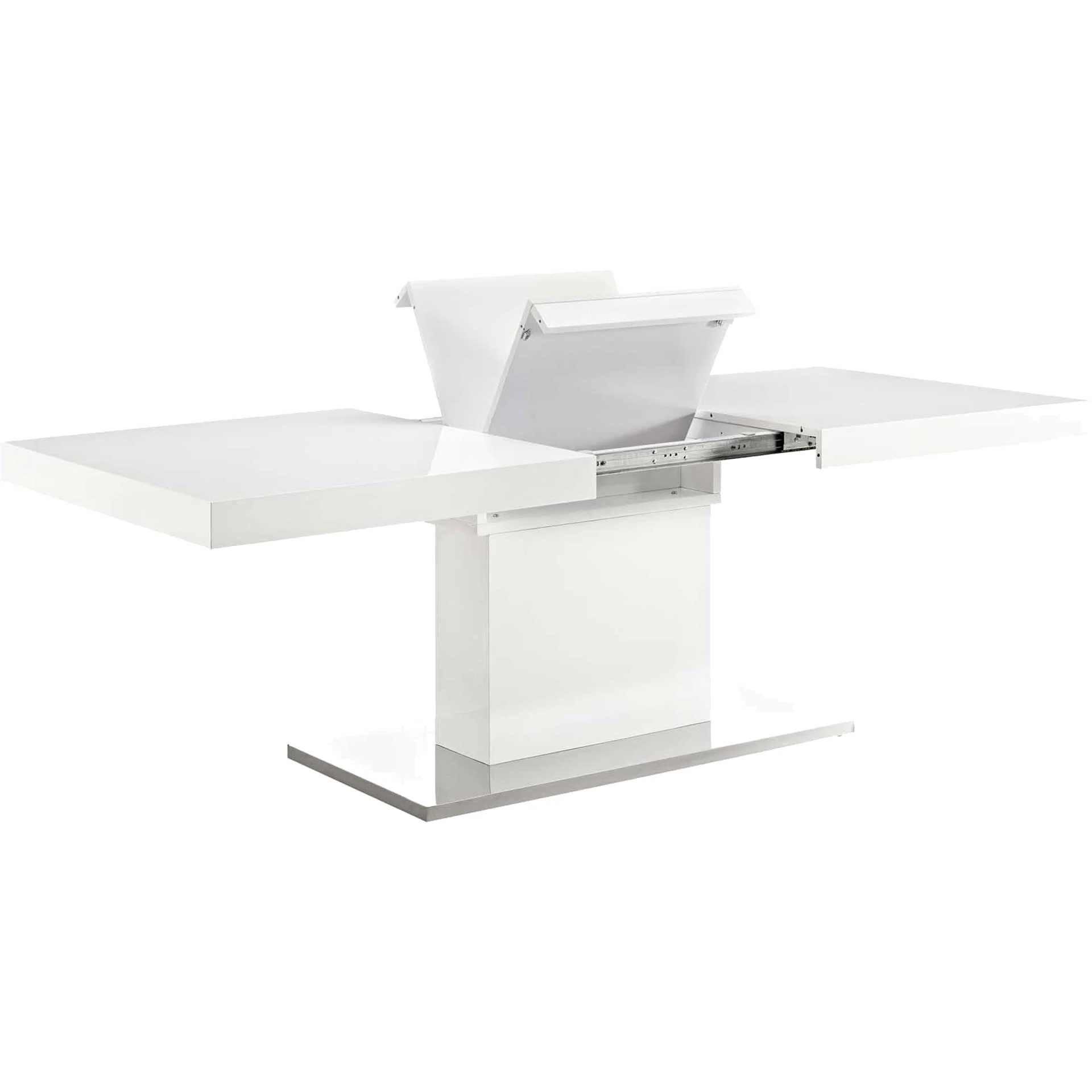 Valentino Expandable Dining Table White/Silver - Image 3
