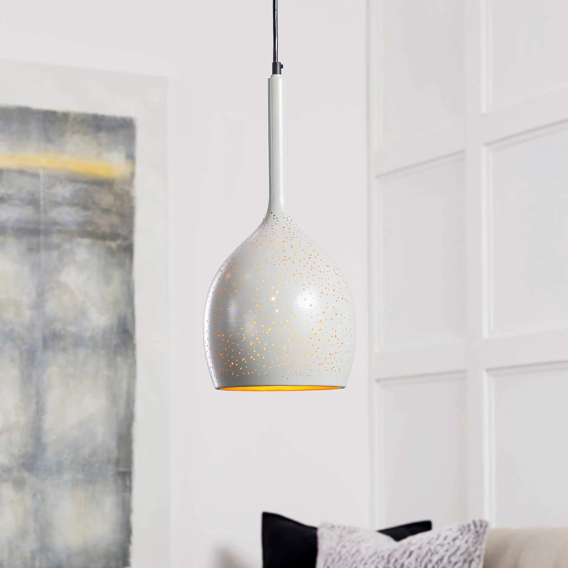 Valeria Bell Ceiling Lamp Ivory/White - Image 3