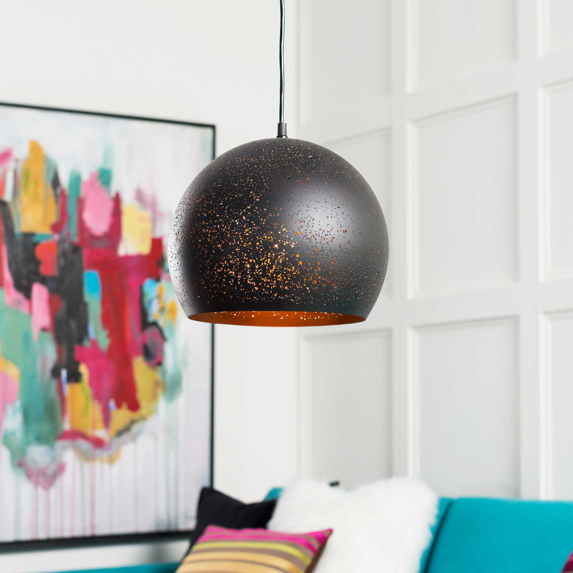 Valeria Round Ceiling Lamp Black - Image 3
