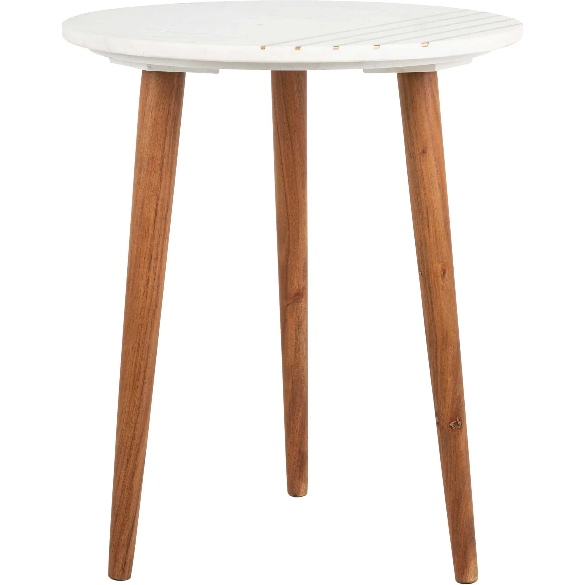Valet Marble Accent Table Natural Brown/White/Gold - Image 2