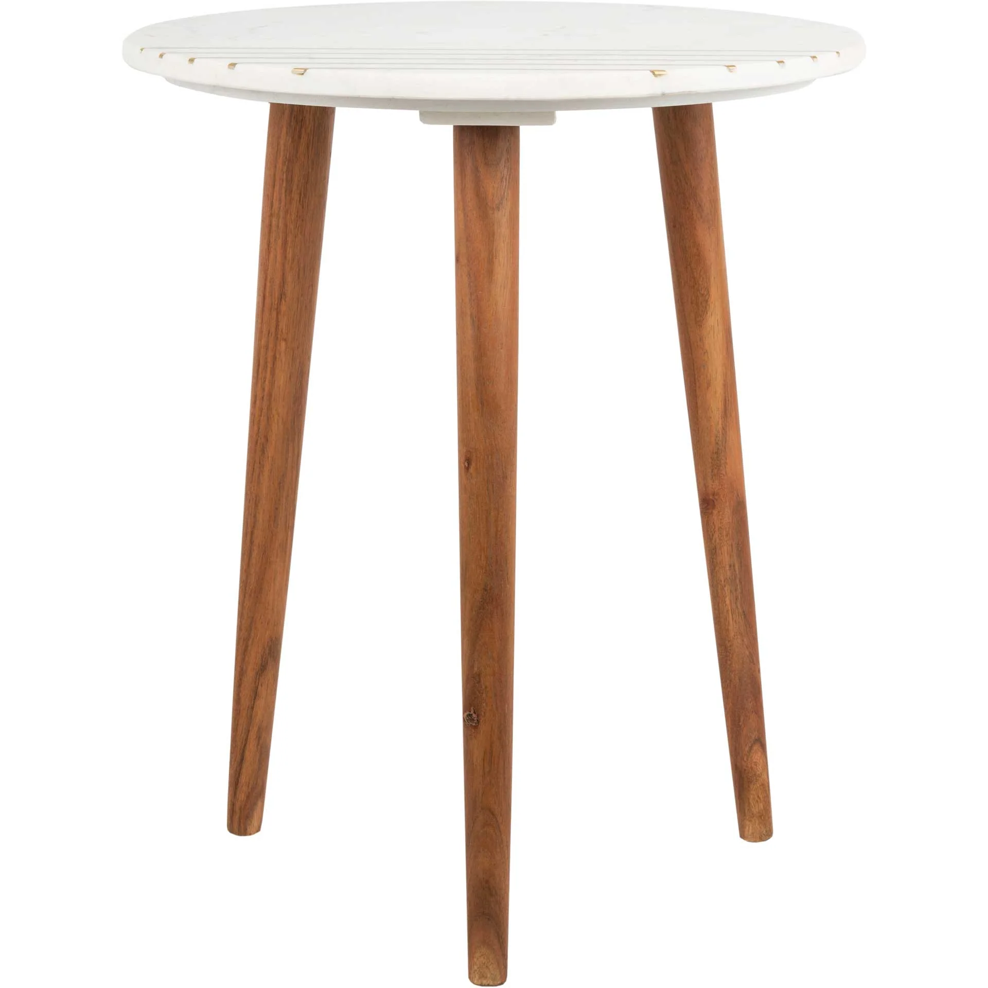 Valet Marble Accent Table Natural Brown/White/Gold - Image 3