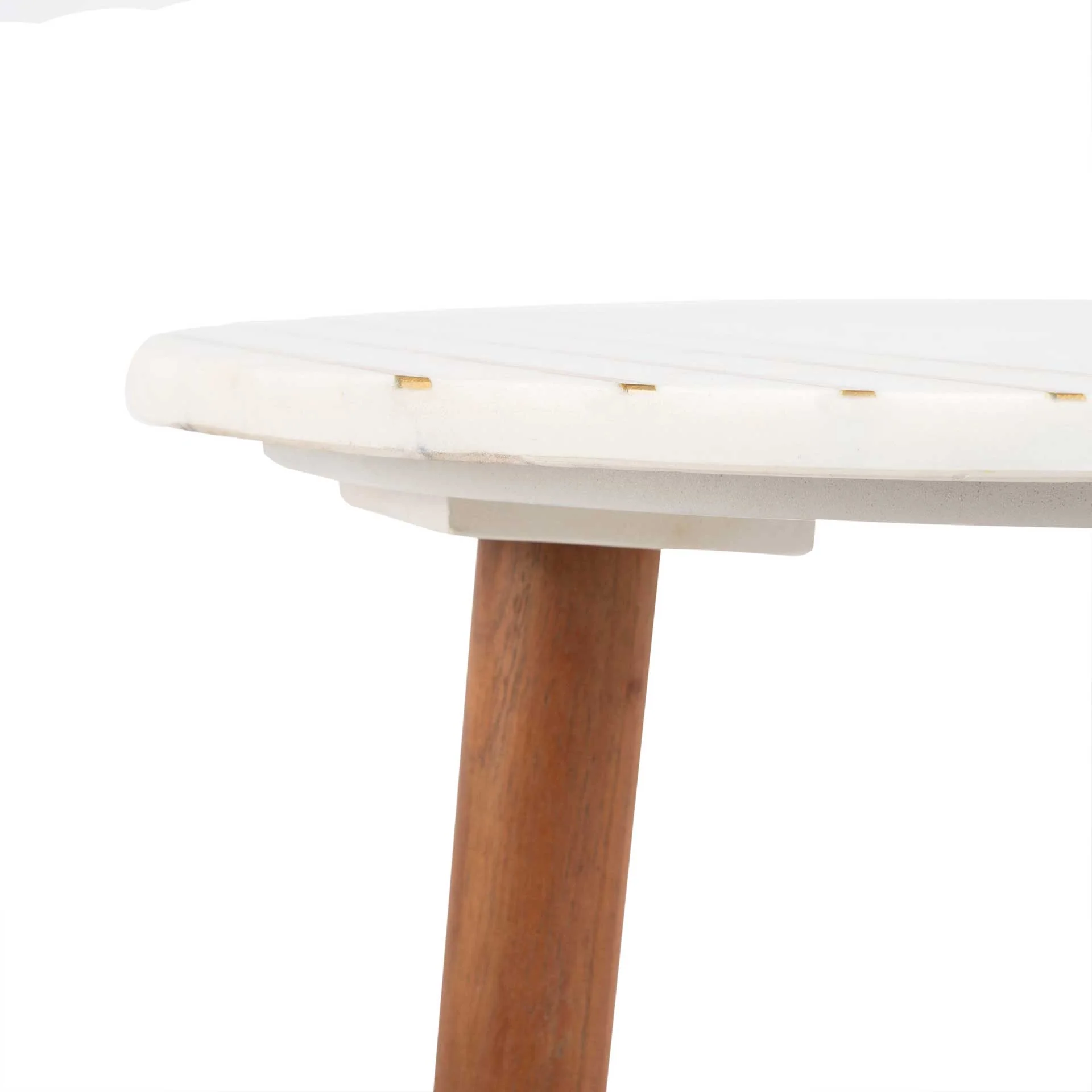 Valet Marble Accent Table Natural Brown/White/Gold - Image 4