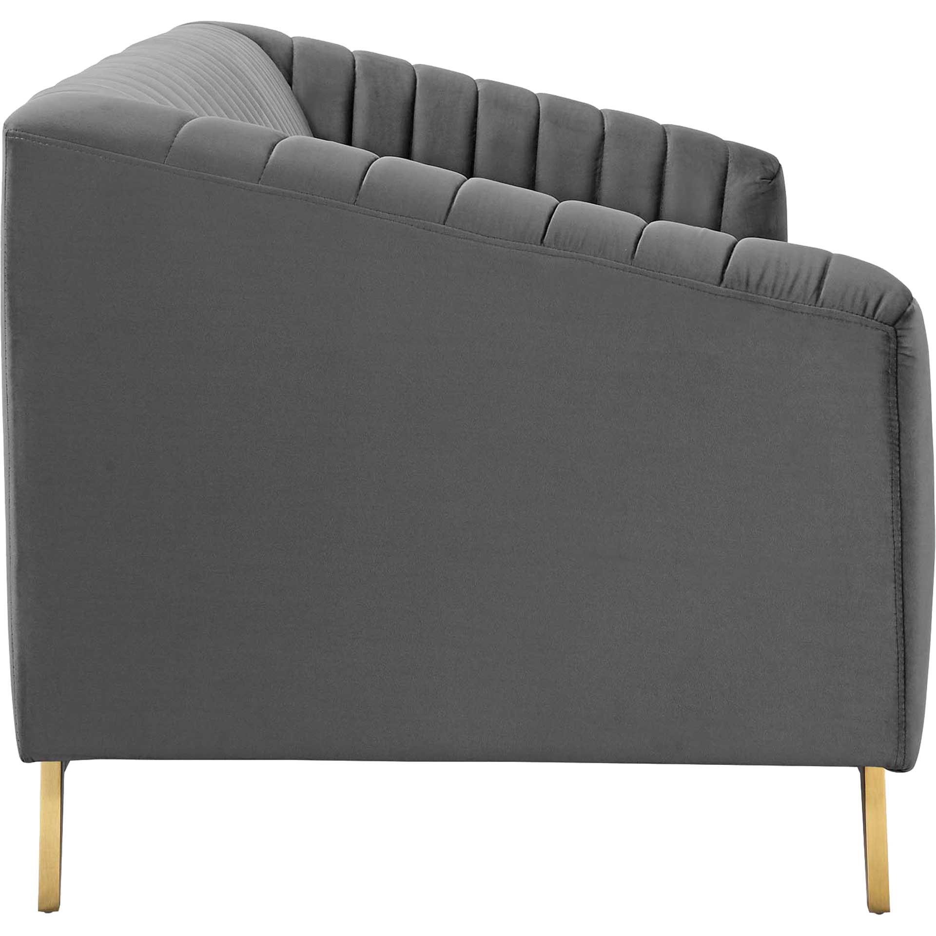 Vanessa Tufted Performance Velvet Sofa Gray - Image 3